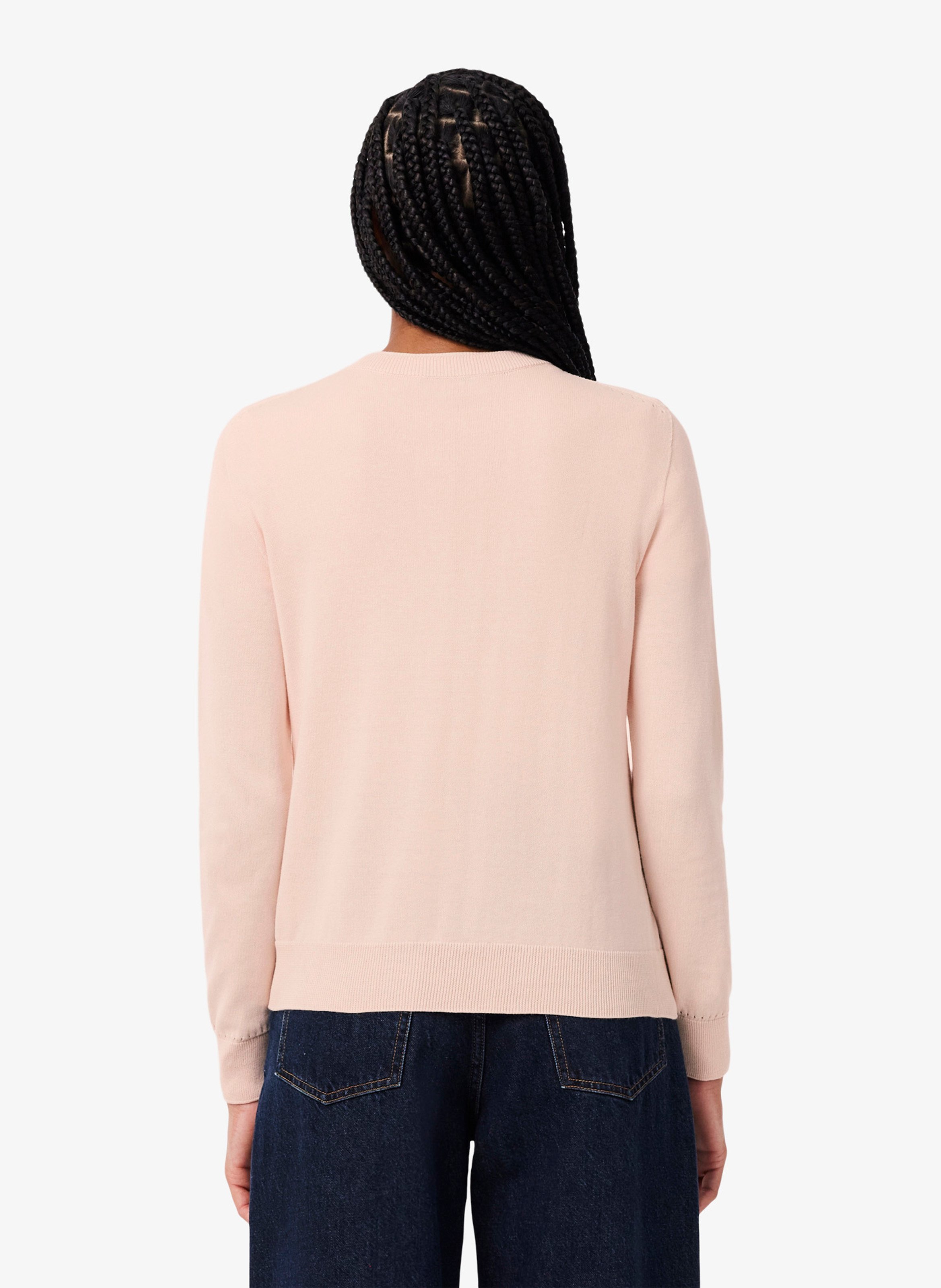 Gerader V-Ausschnitt Cardigan aus Baumwolle LACOSTE Rosa