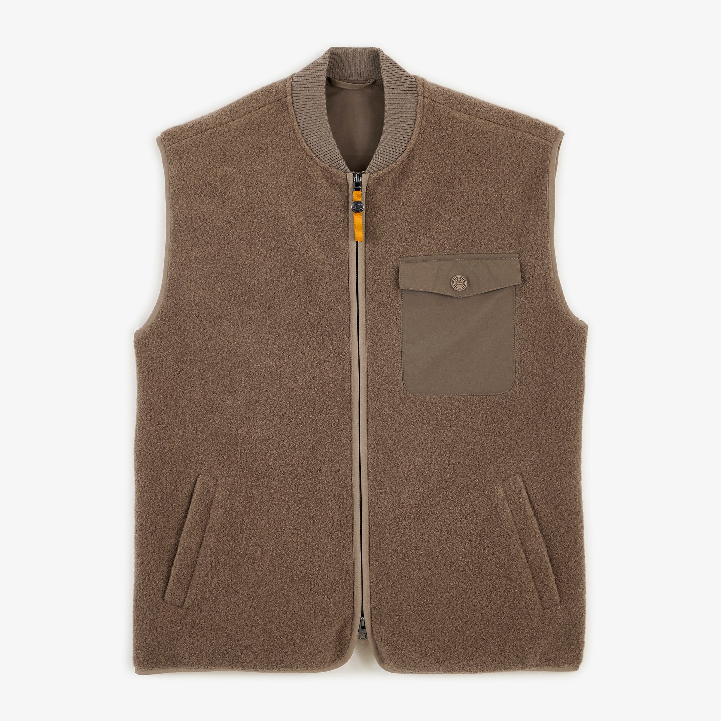 Travertine beige MARCEL sleeveless fleece gilet SERGE BLANCO Brown
