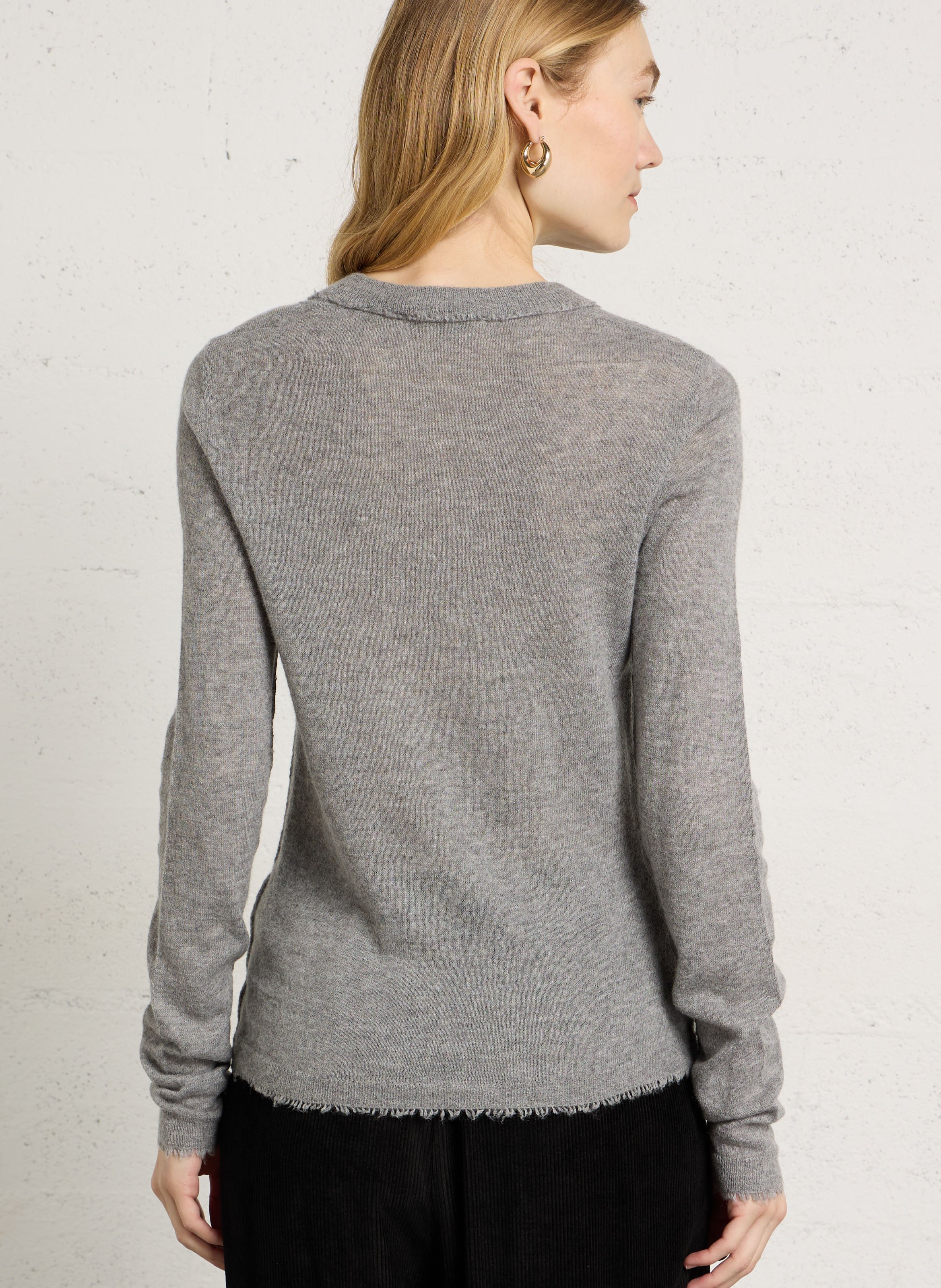 Round-neck wool-blend straight-cut sweater MOMONI Grey