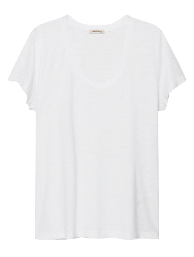 Recht T-shirt met U-hals AMERICAN VINTAGE Wit