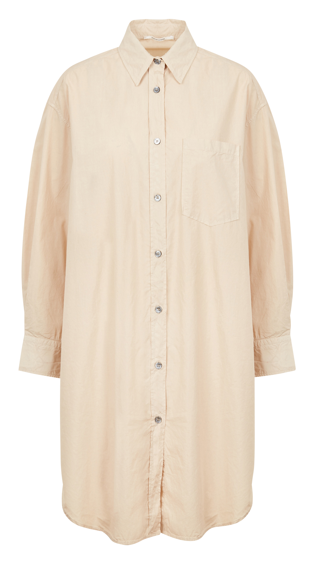 Robe chemise courte en coton  POMANDERE Beige