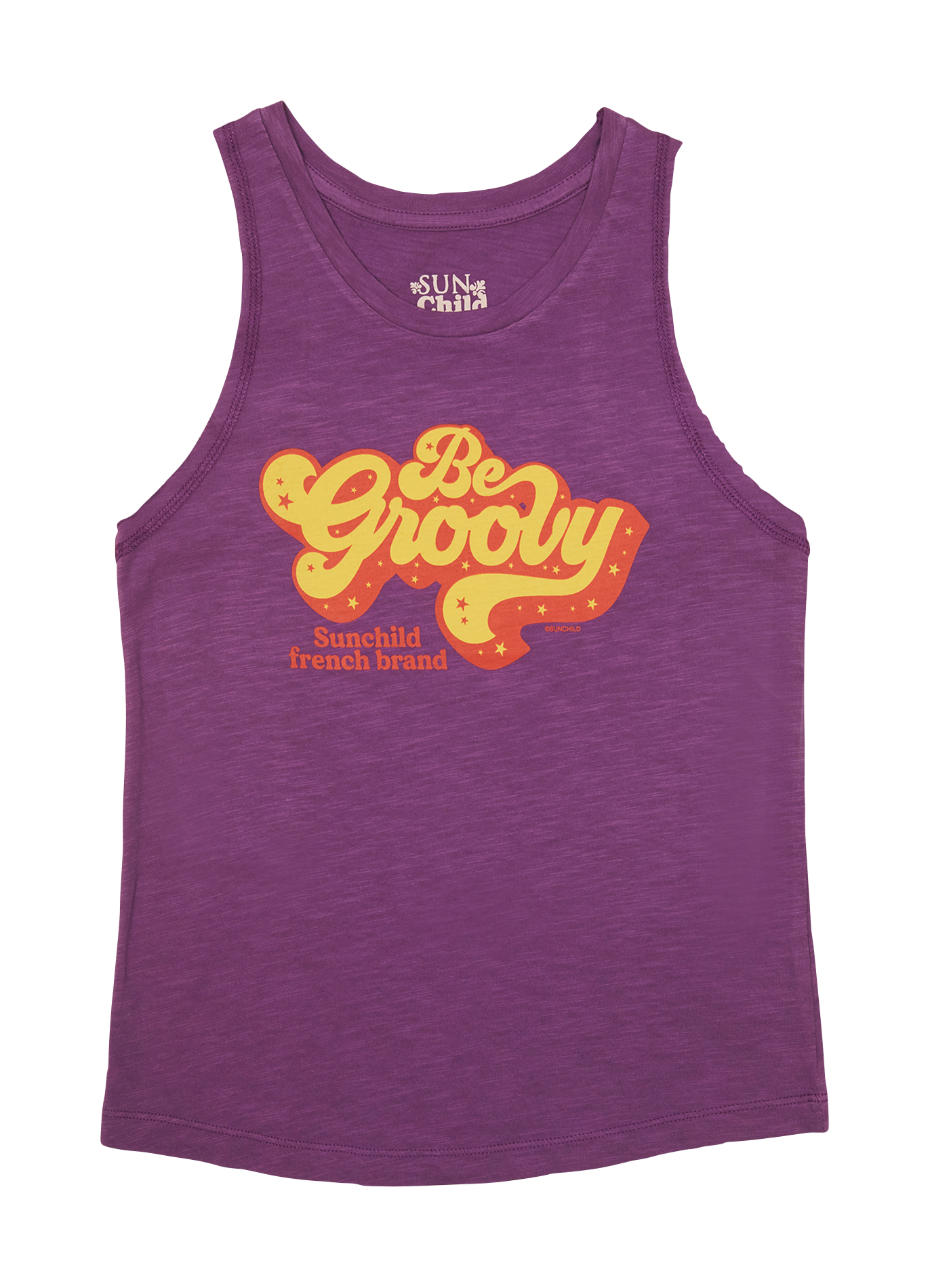 Débardeur col rond imprimé en coton SUNCHILD