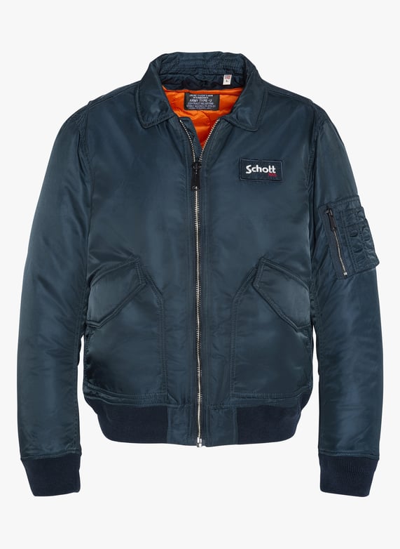 Blouson mit klassischem kragen Blau Schott Herren Place des