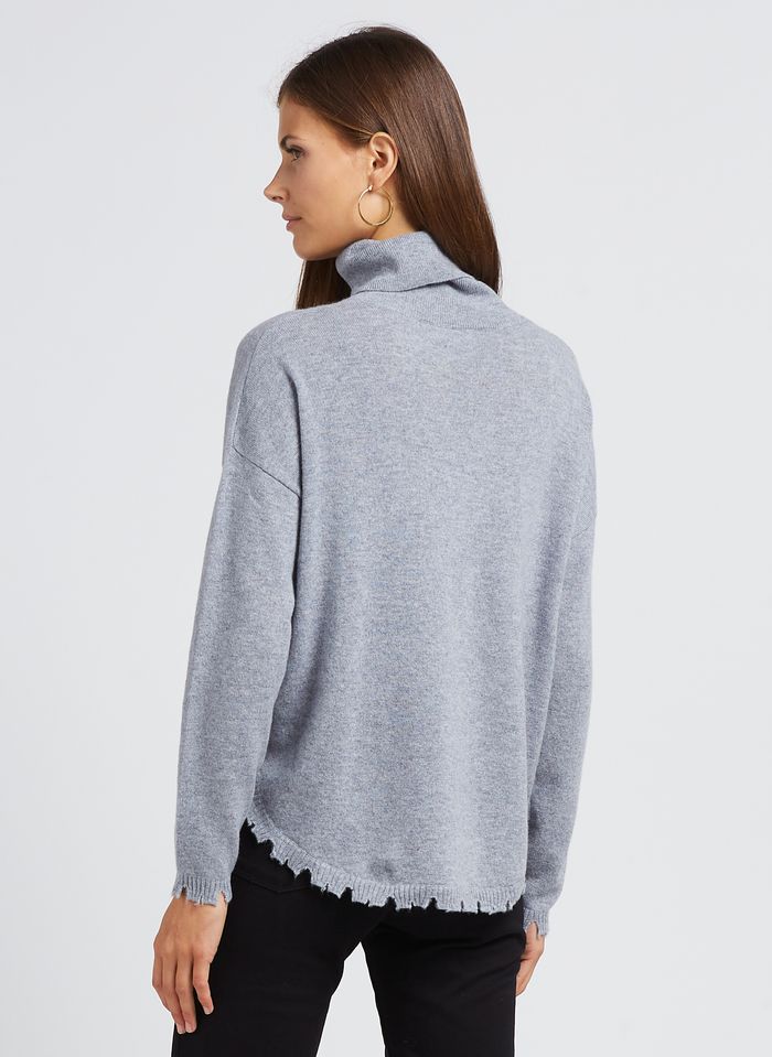 Grey Loose-fit cashmere turtleneck sweater