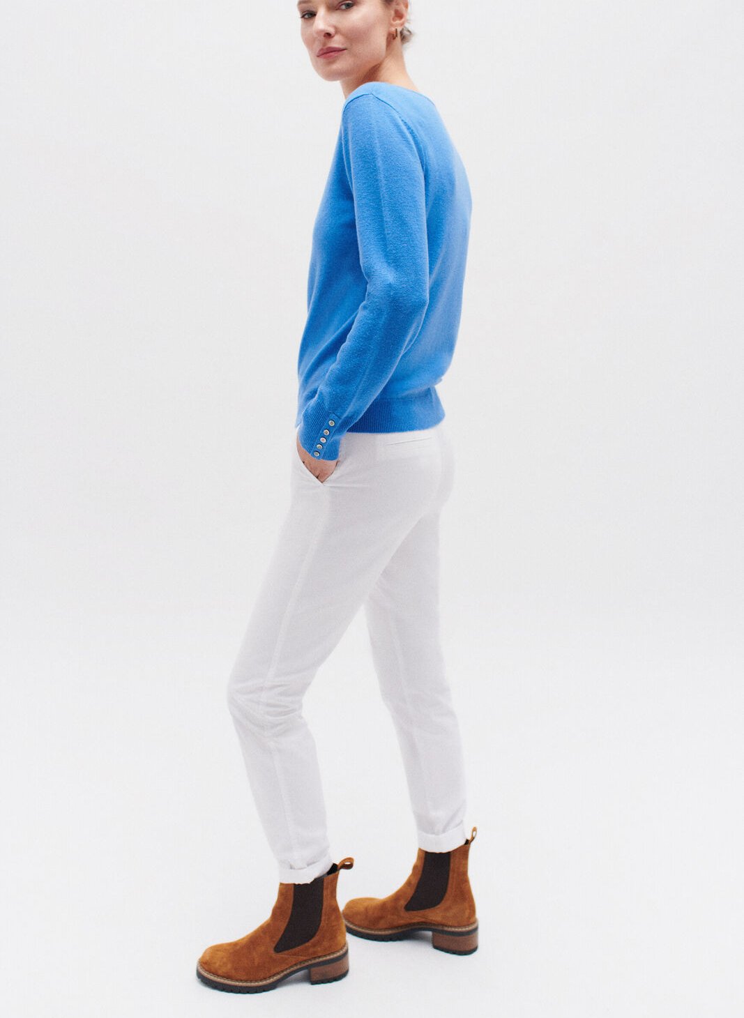 Cotton-blend chinos CAROLL White