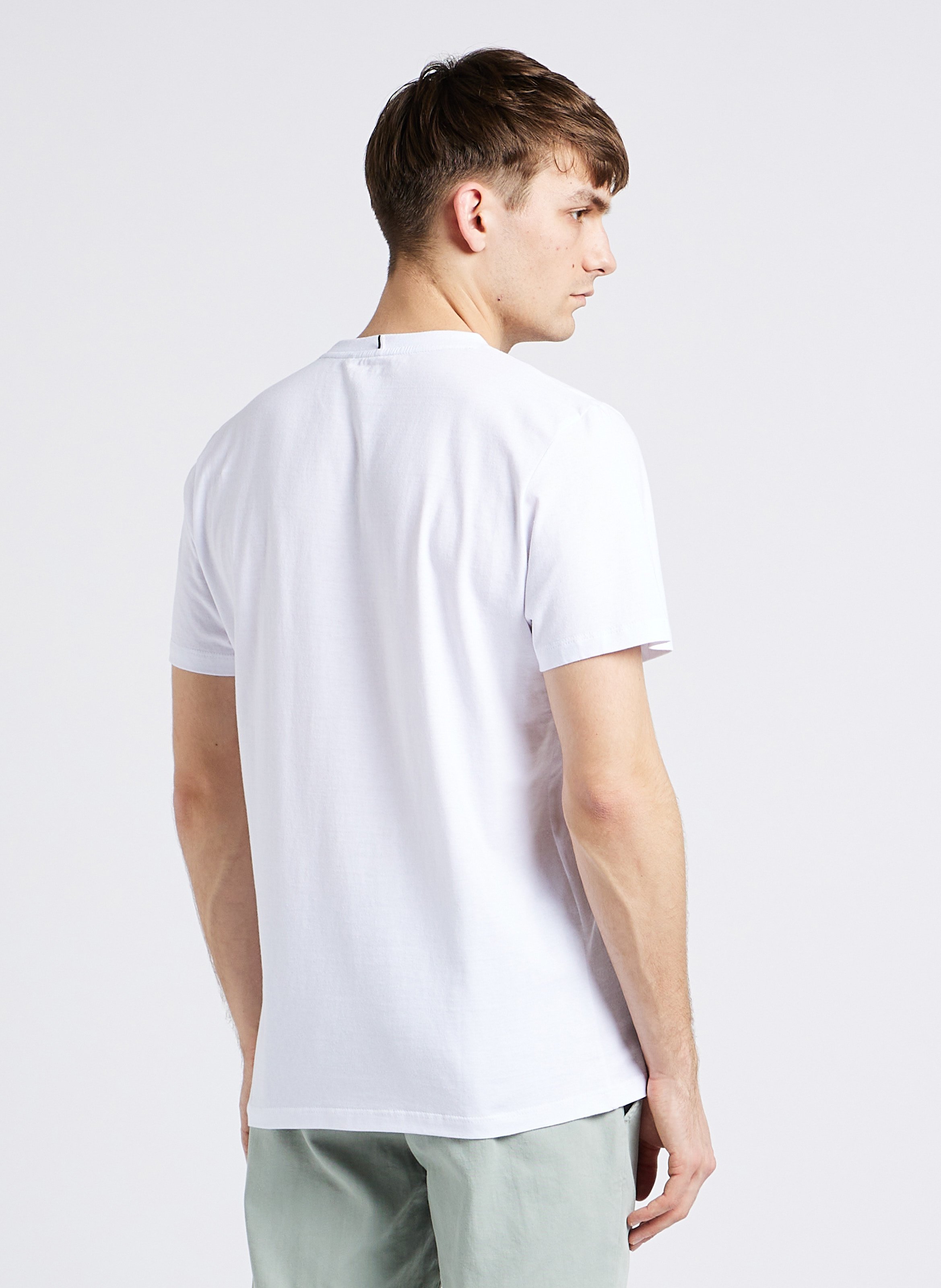 Recht T-shirt met ronde hals | katoenblend FAGUO Wit