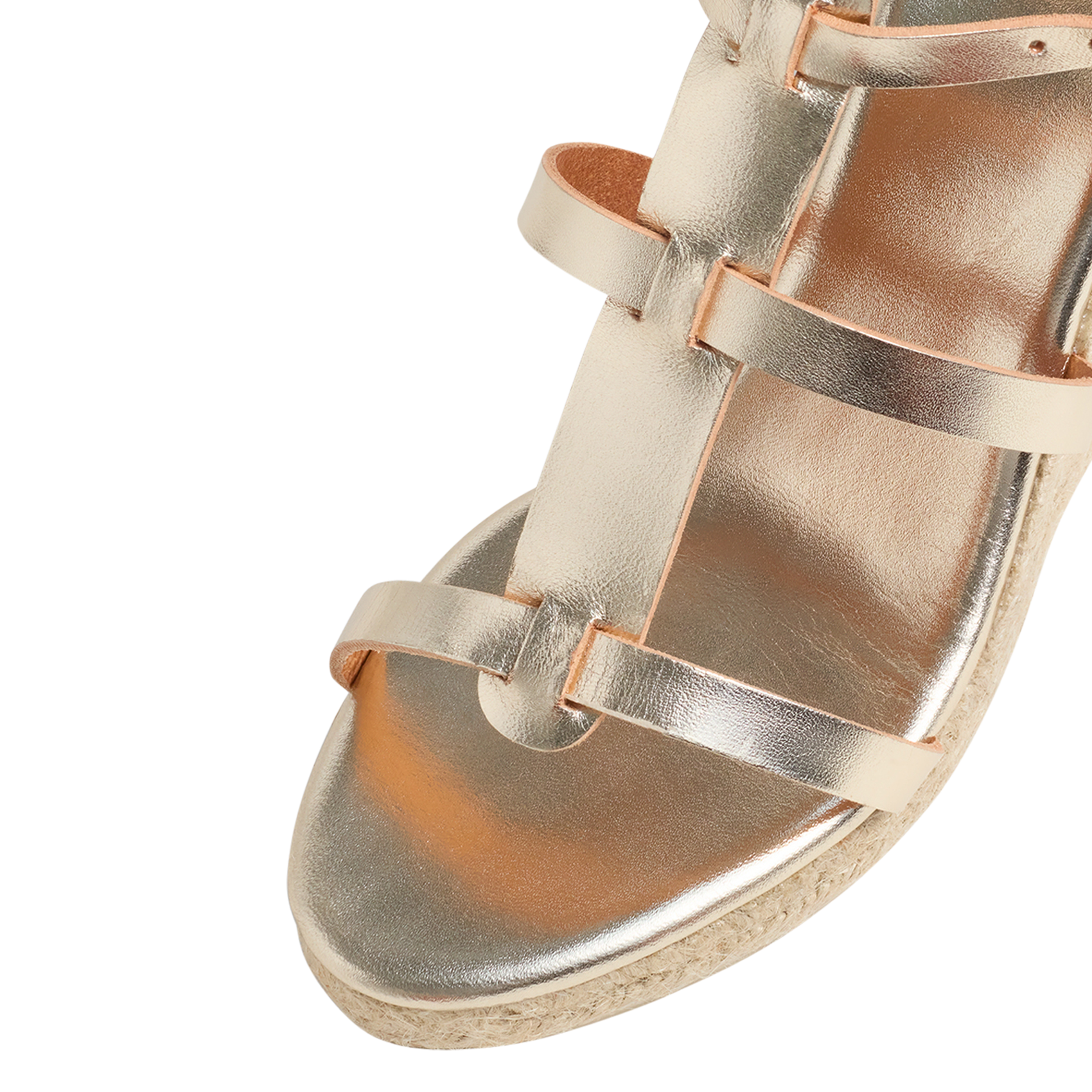 Espadrilles à talons en cuir  CASTANER Argent