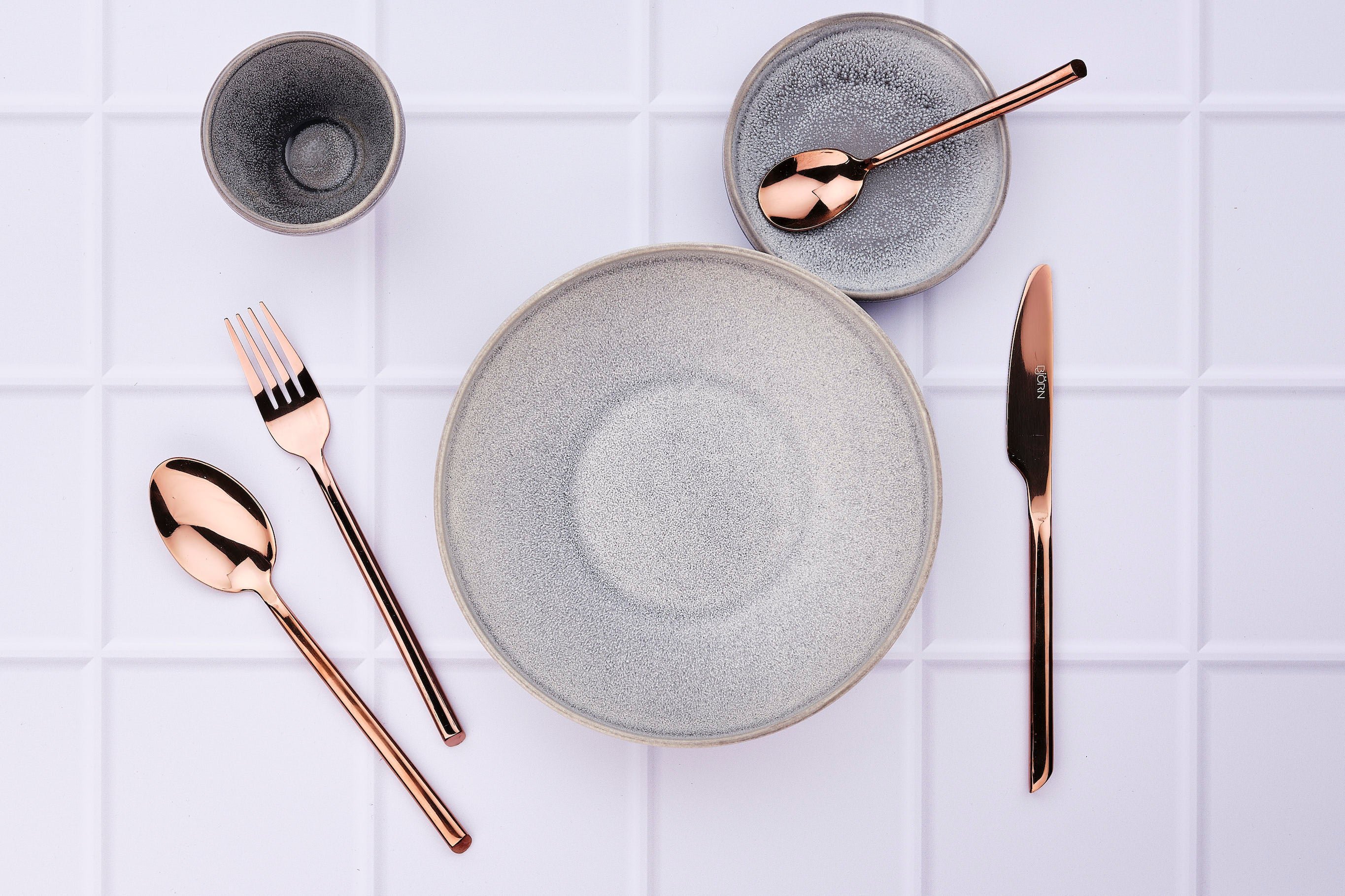 Set of 6 small spoons BJORN Red