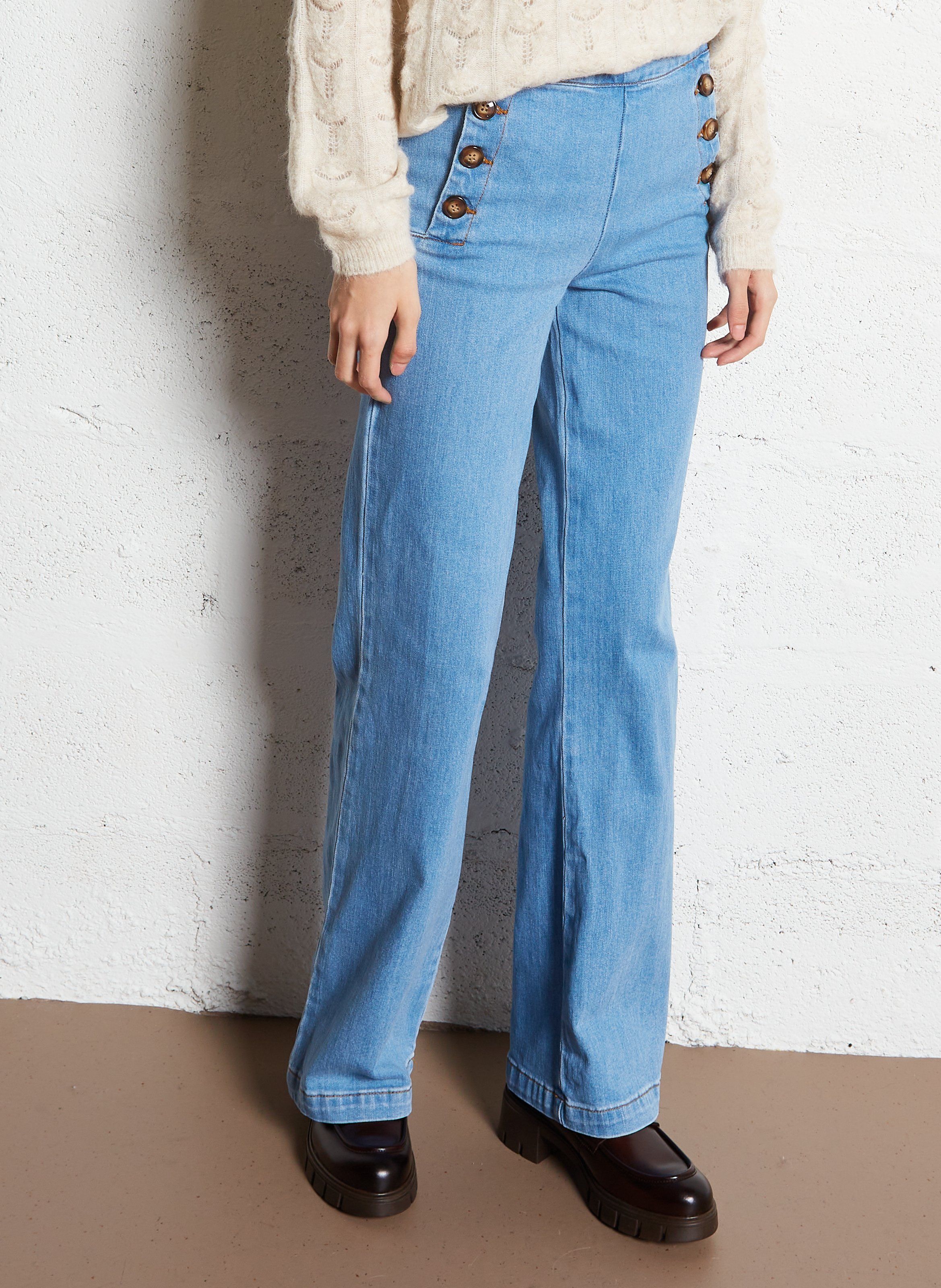 Straight denim pants in blended cotton LA PETITE ETOILE