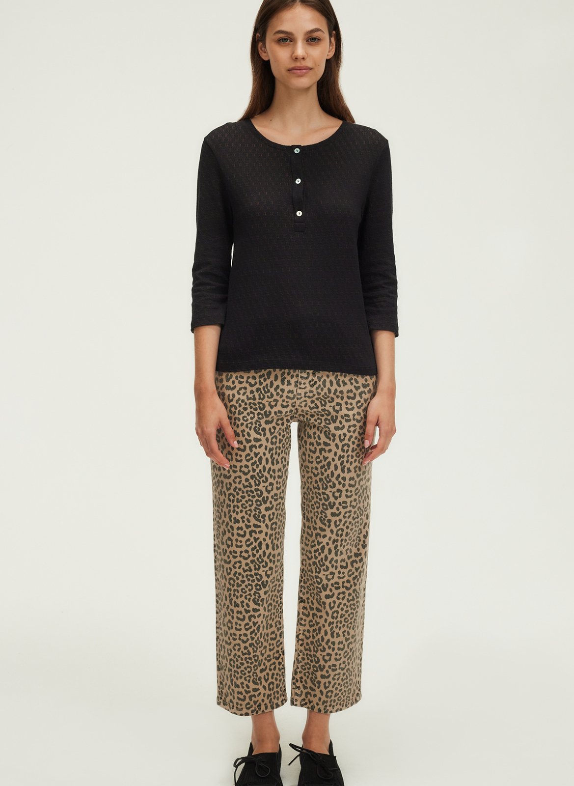 T-shirt van biokatoen met ronde hals PABLO Zwart