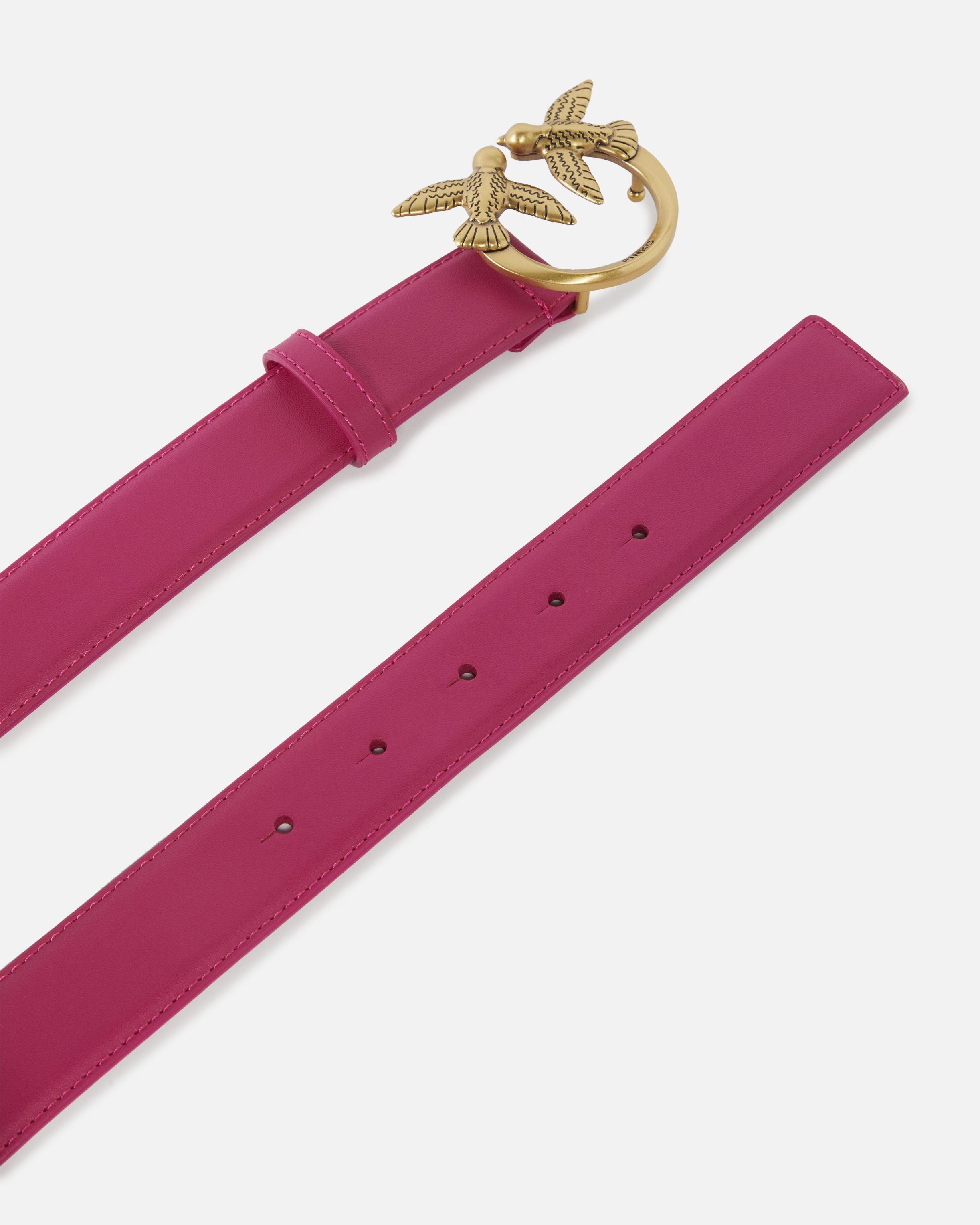 Ceinture love birds en cuir 3cm PINKO Rose