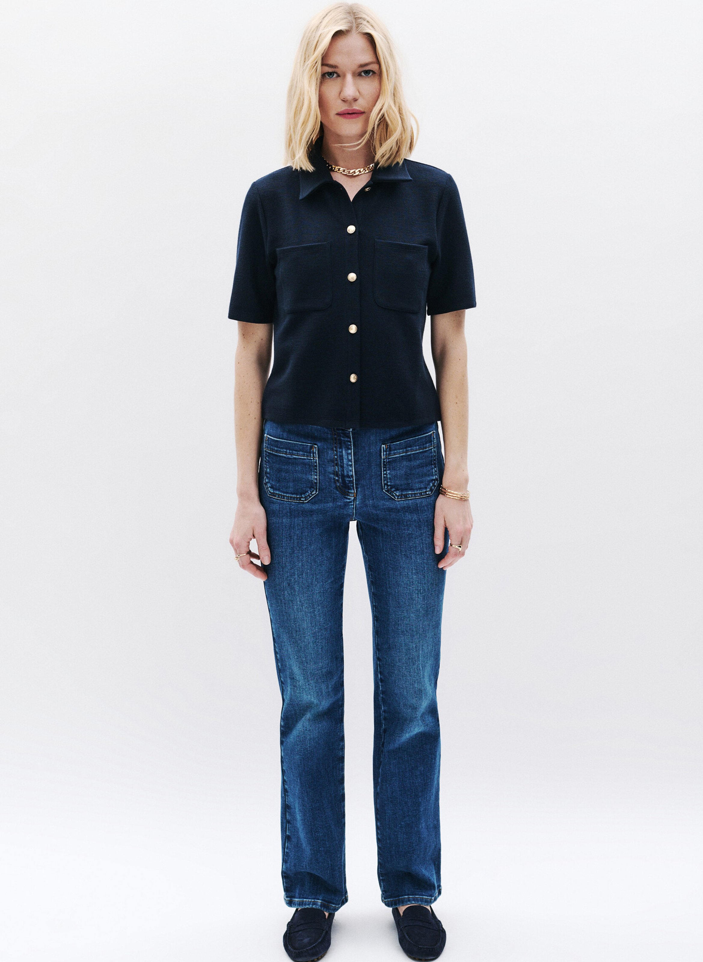 Top col classique  CAROLL Bleu