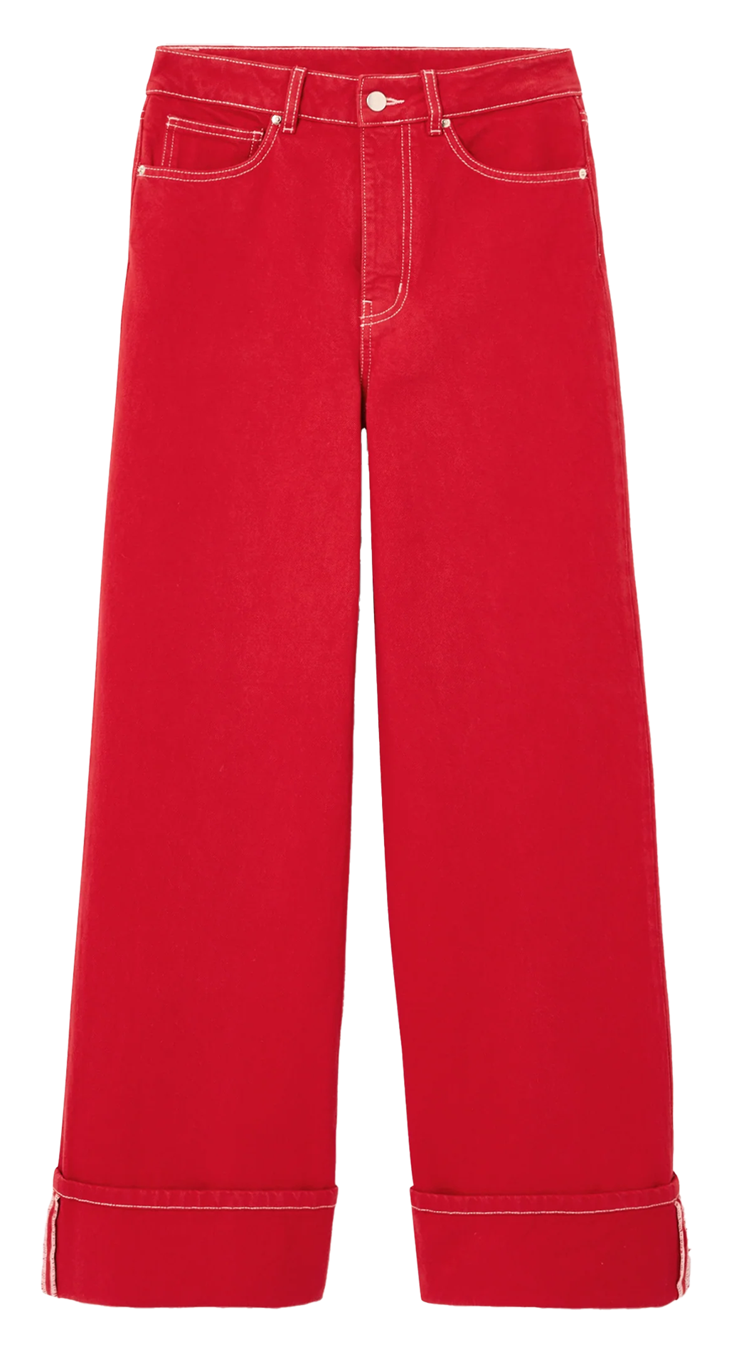 Bandplooibroek met hoge taille NITAH Rood