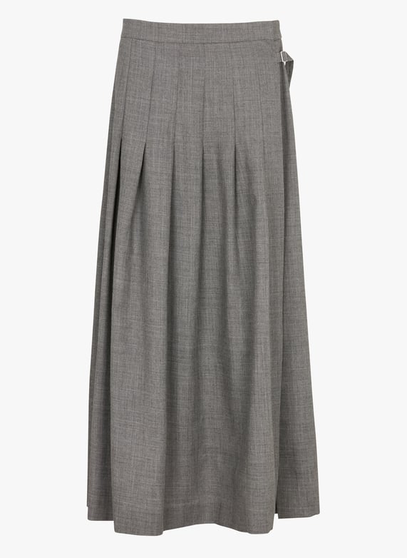 Wollen Rok Wijde geplooide wollen rok Grijs Laurence bras - Dames | Place des ...