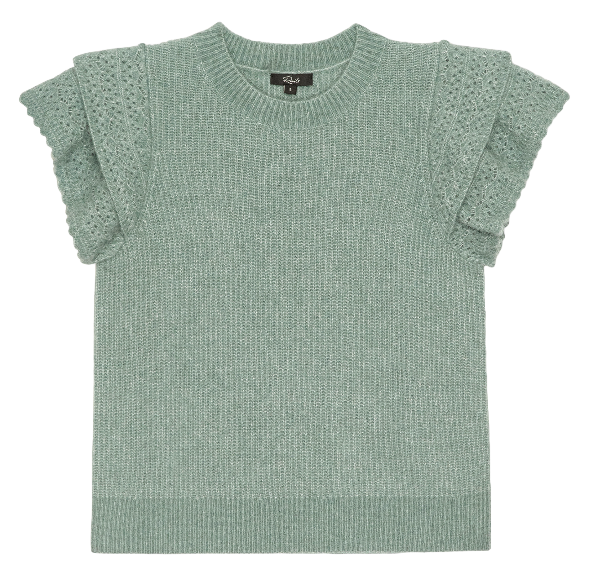 Pull sans manches uni à volants  RAILS Vert