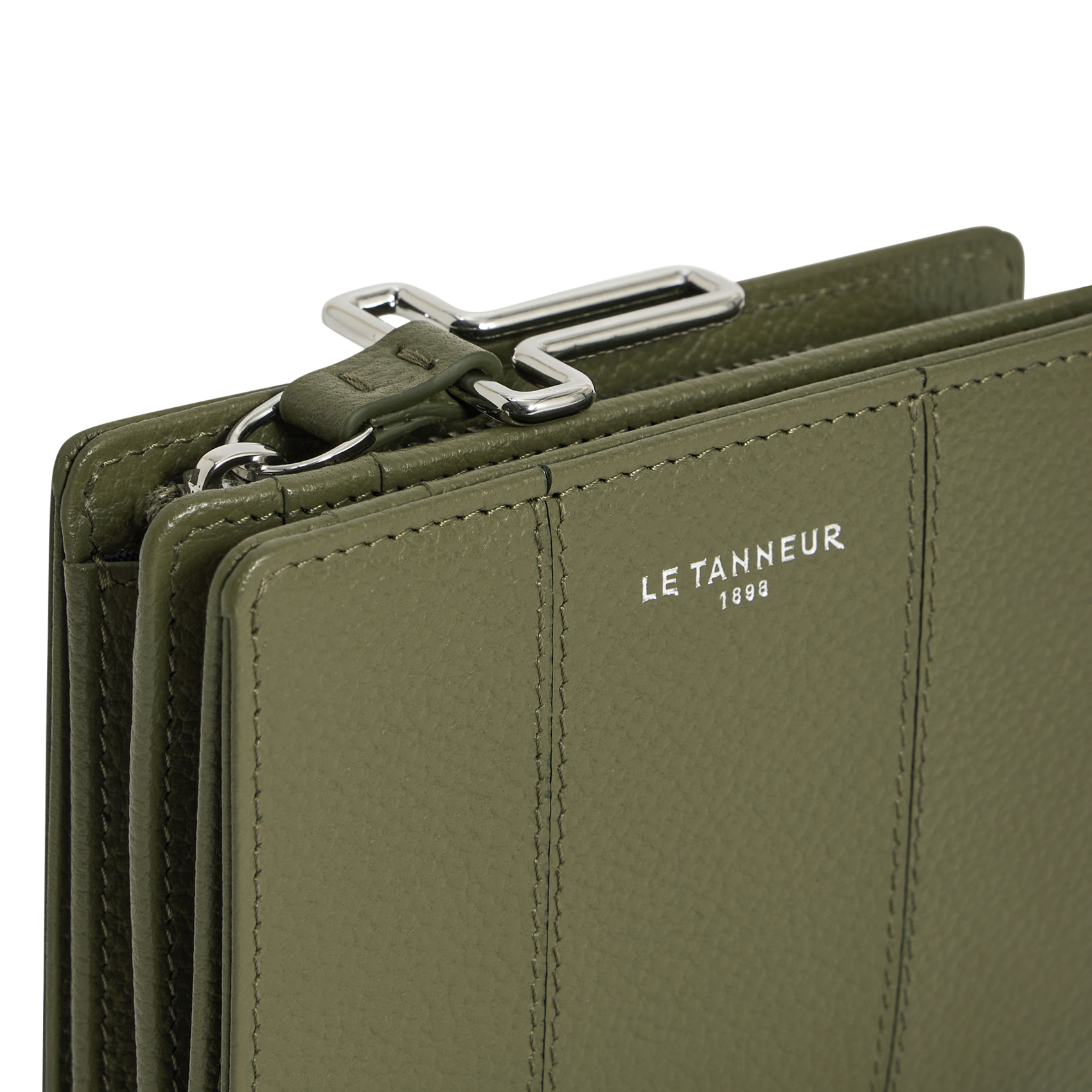 Portefeuille en cuir de vachette grainé LE TANNEUR Vert