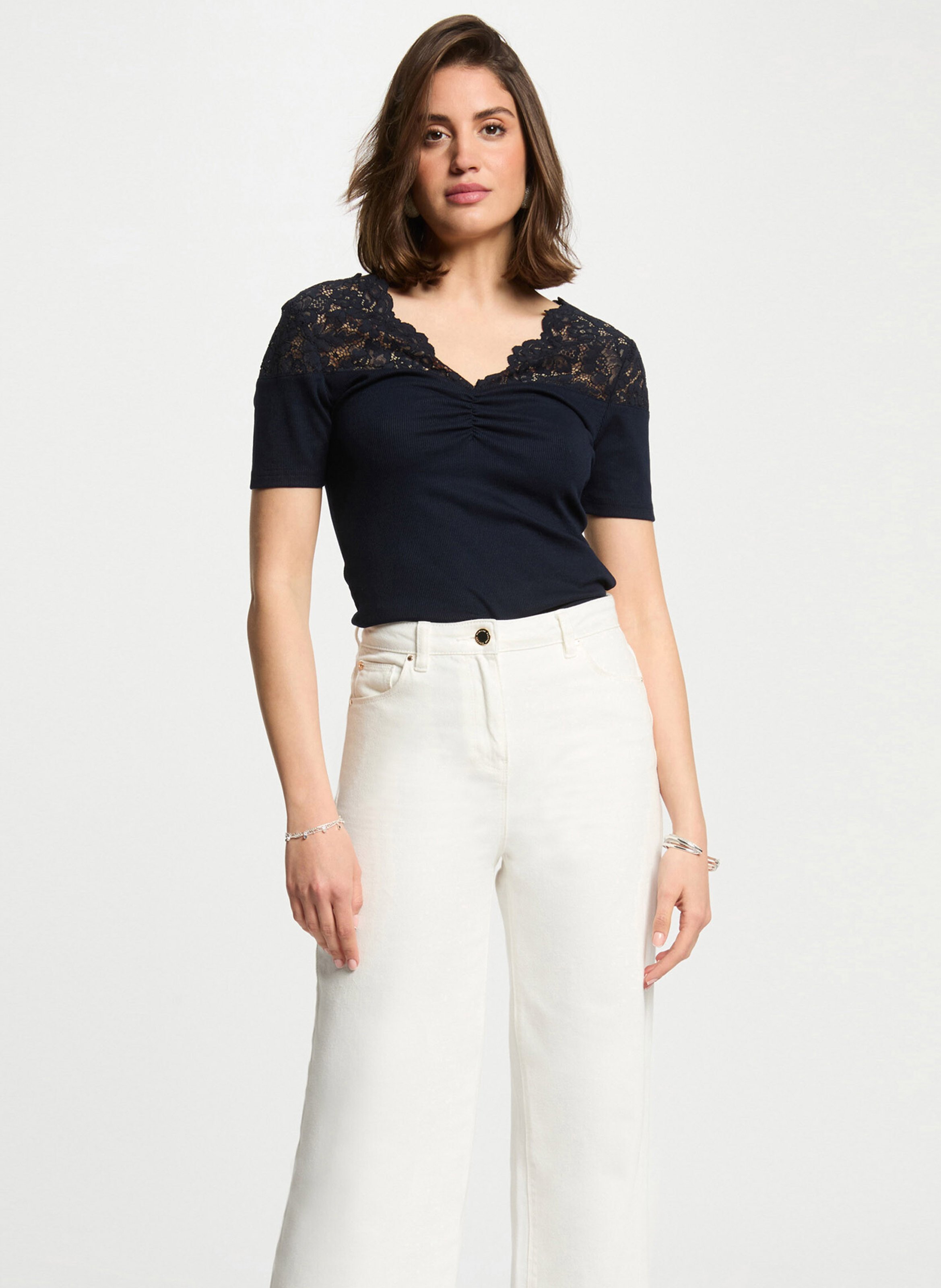 Tee-shirt droit en fibres recyclées mélangées MORGAN