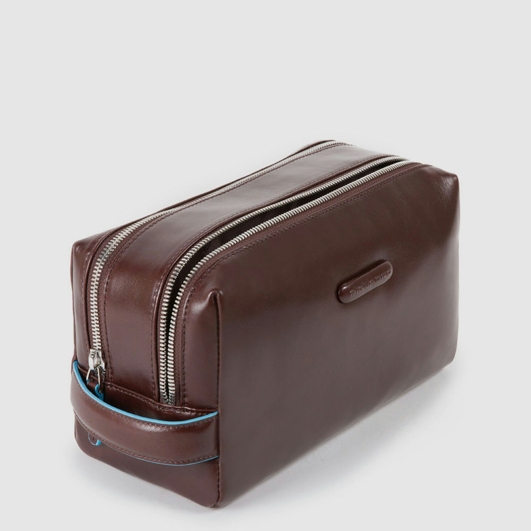 Leather toiletry bag PIQUADRO Blue