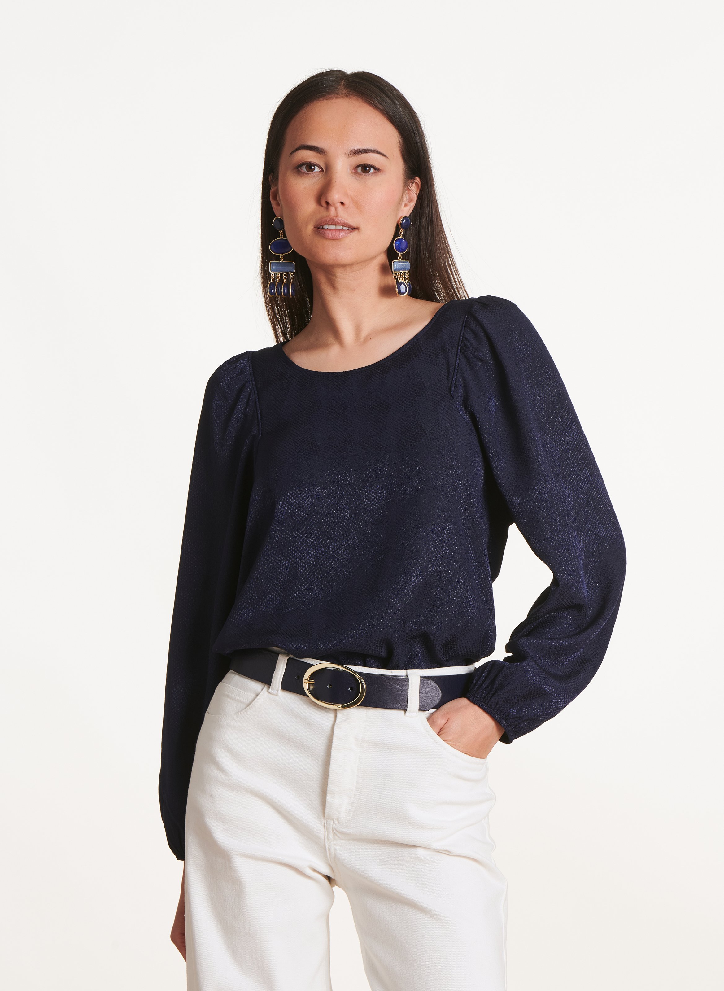 Straight top with puffy long sleeves LA FEE MARABOUTEE