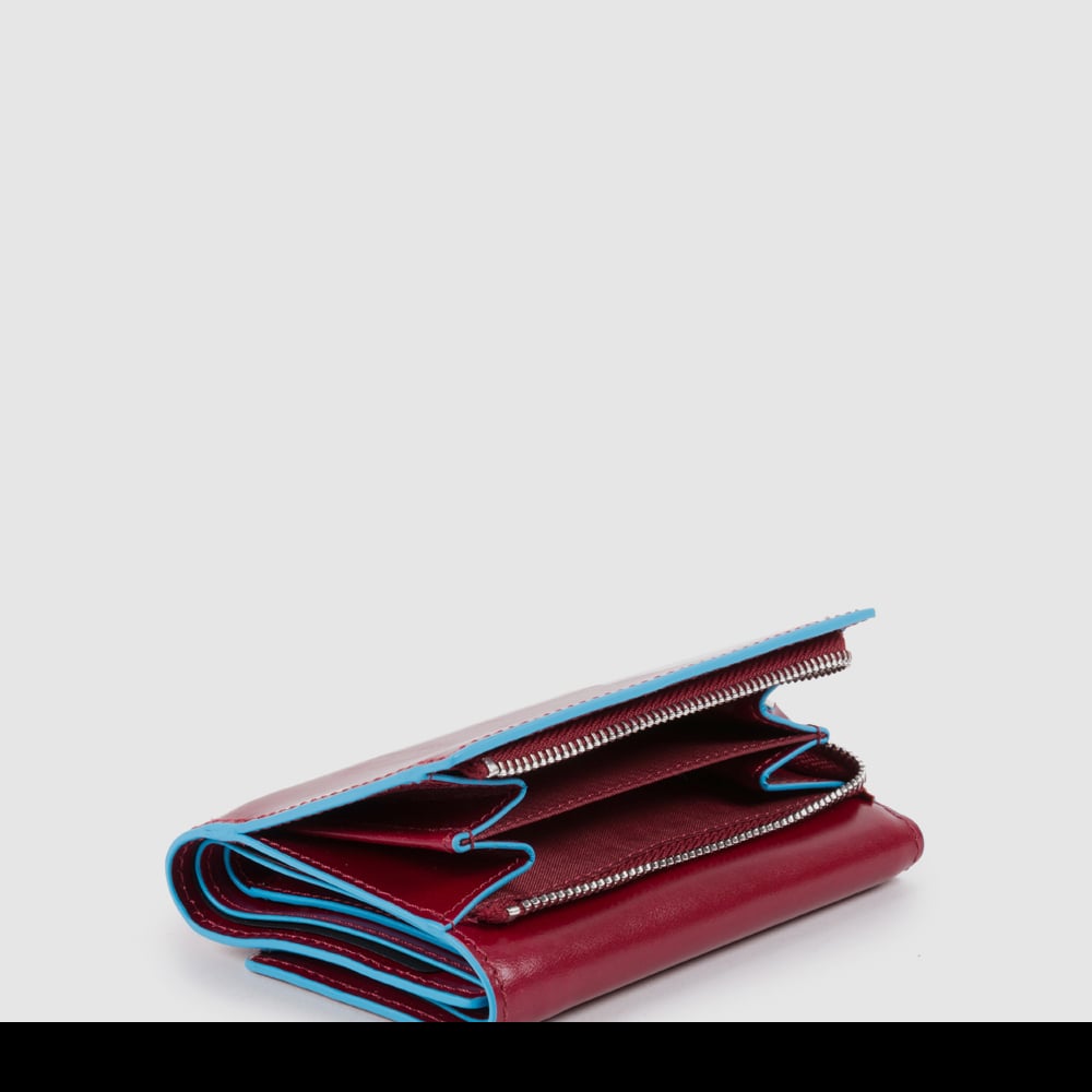 Zippered leather wallet PIQUADRO Red