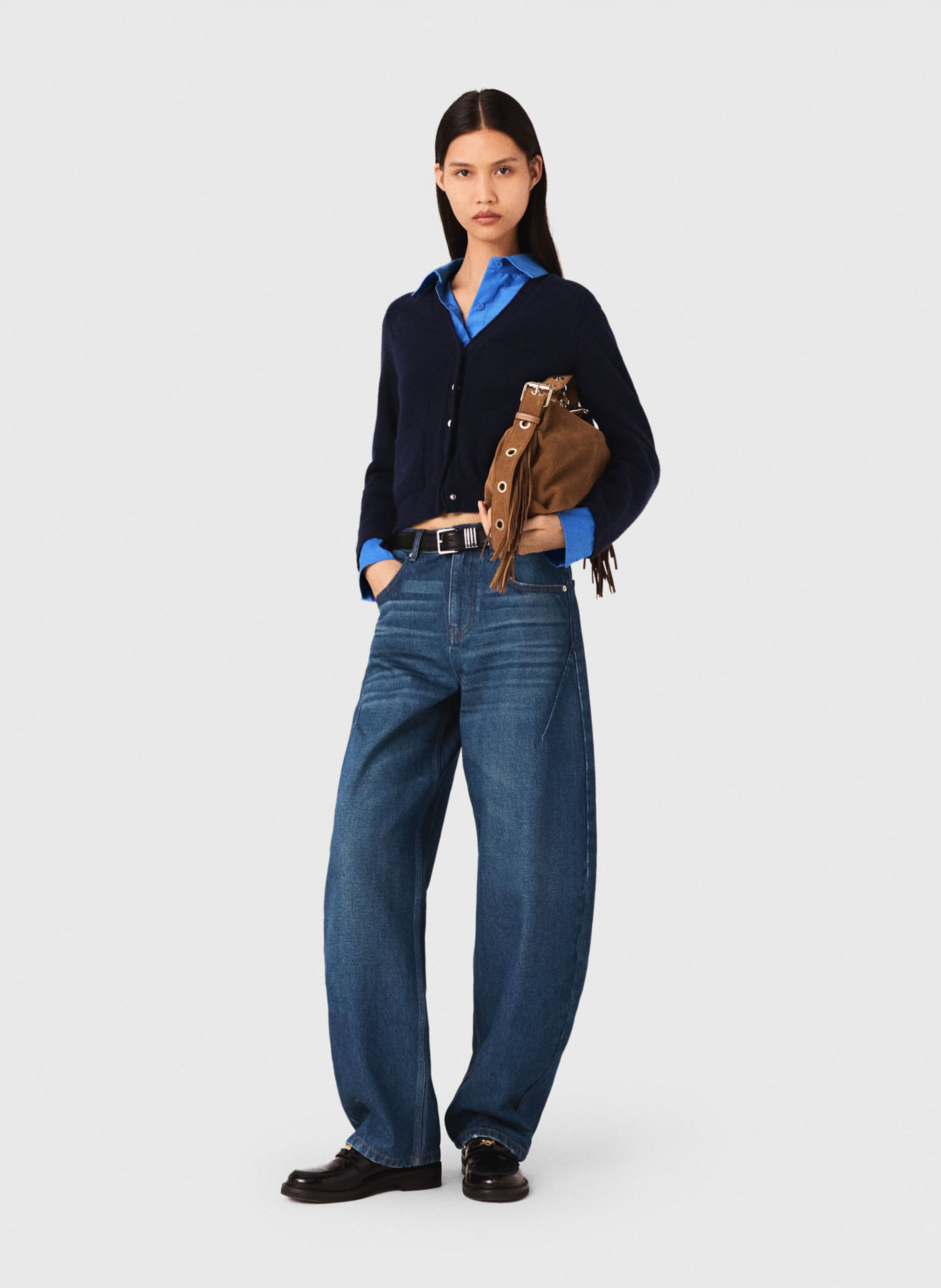 Denim katoenen ballonjeans MAJE Blauw