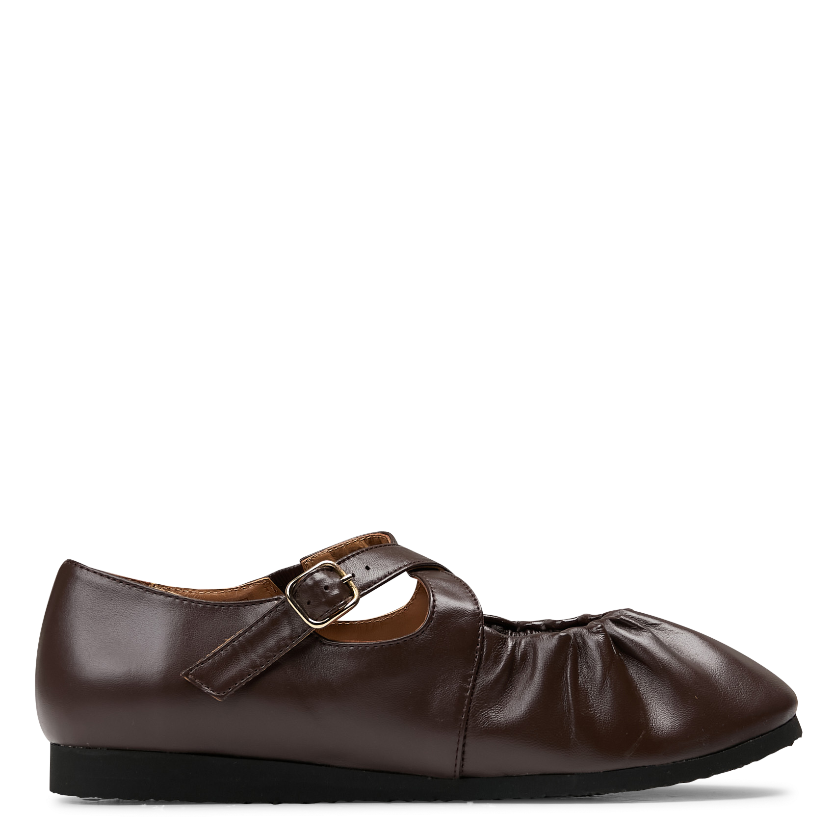 Leather ballet flats NAGUISA Brown