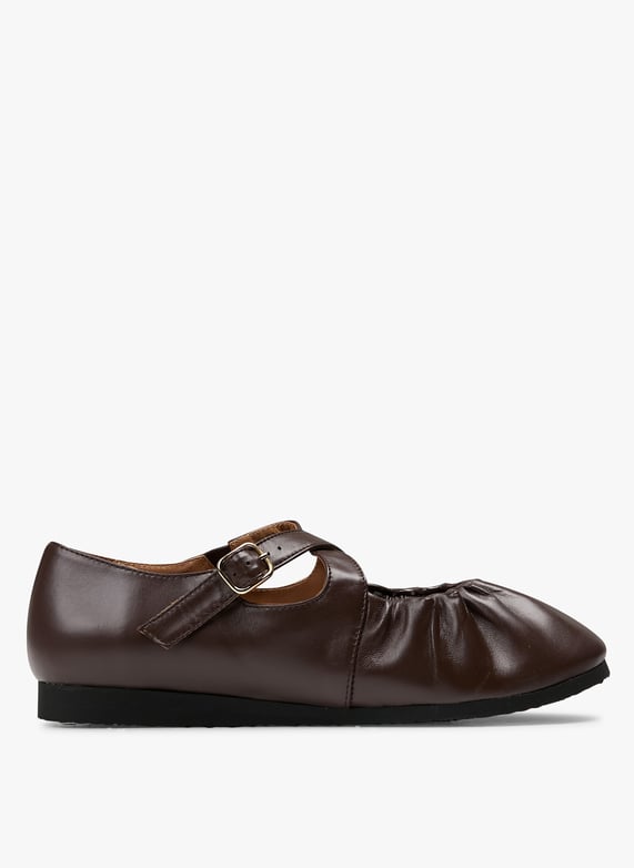Ballerines en cur | Marron by NAGUISA Ballerines en cur Marron