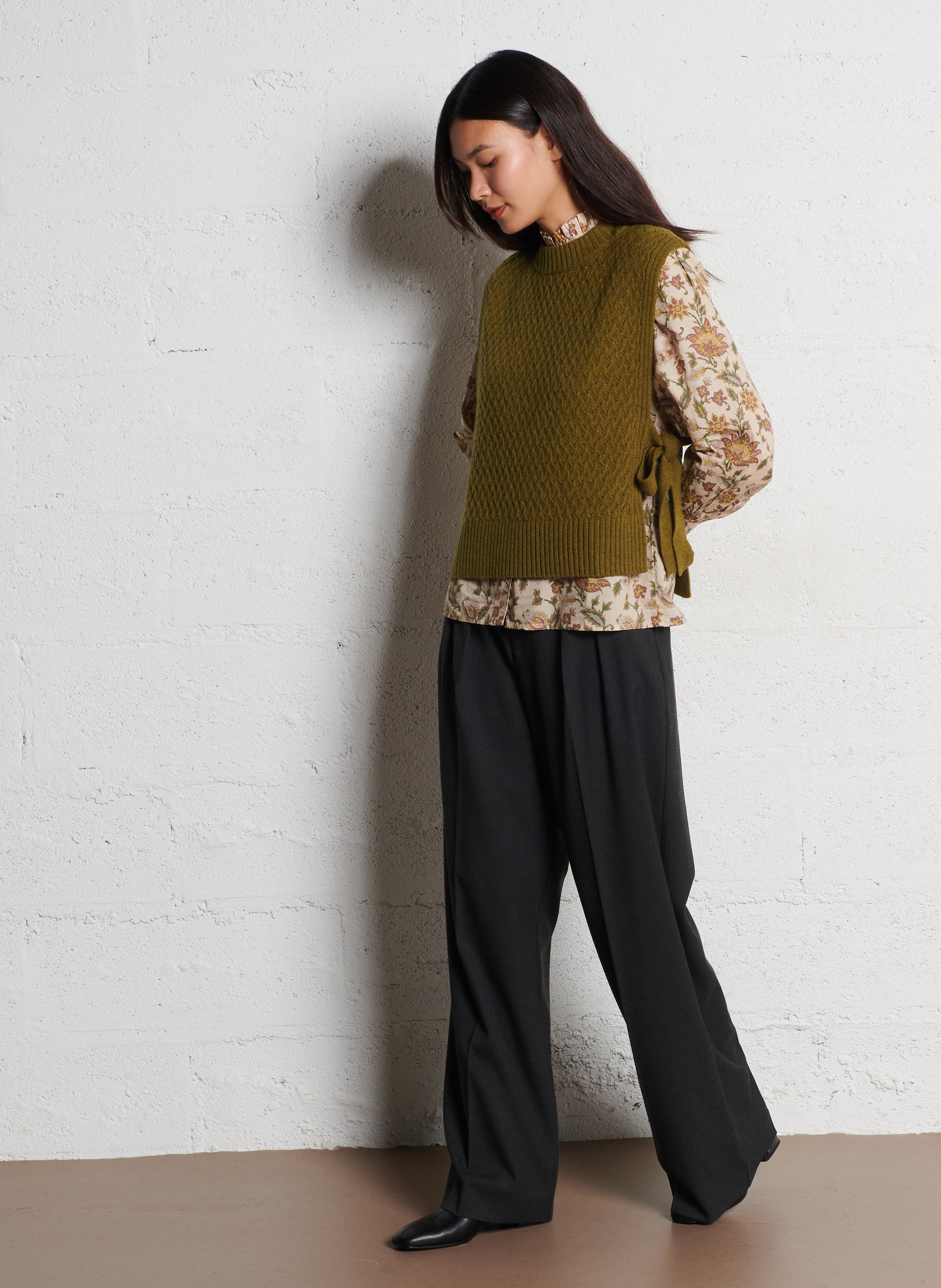 Round-neck wool sweater PETITE MENDIGOTE Green