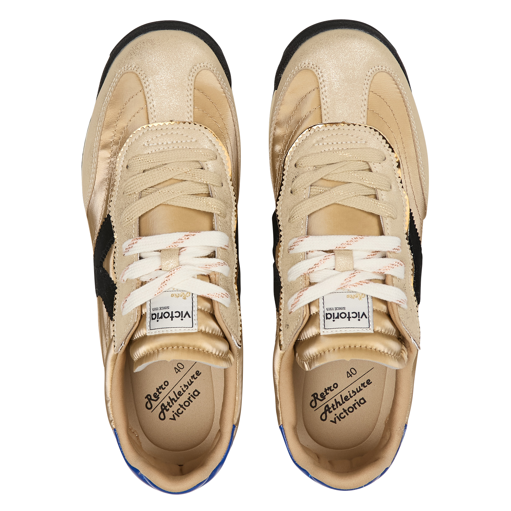 Baskets basses bi-matière VICTORIA Doré