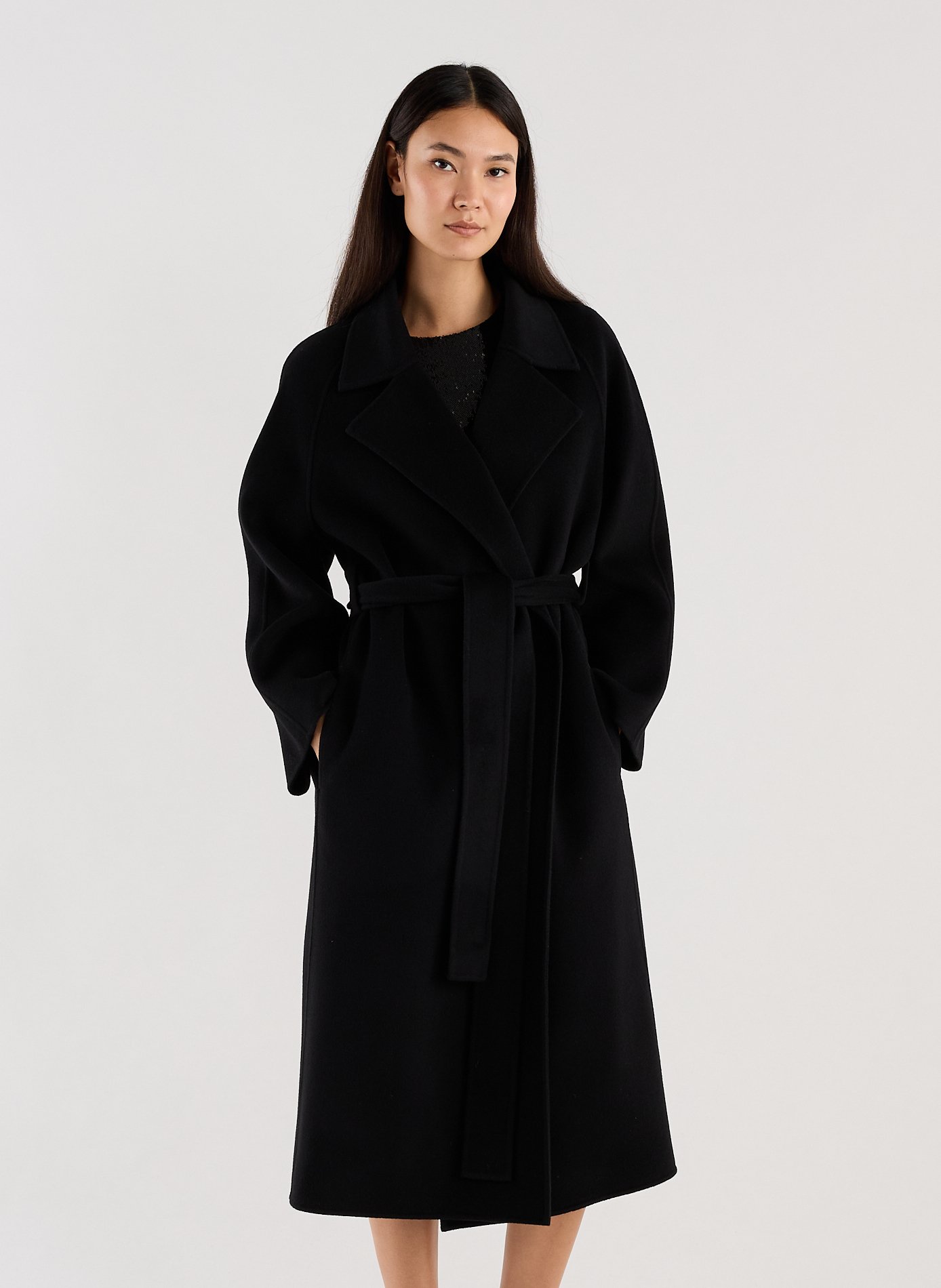 Long wool tailored coat SAISON 1865 Black