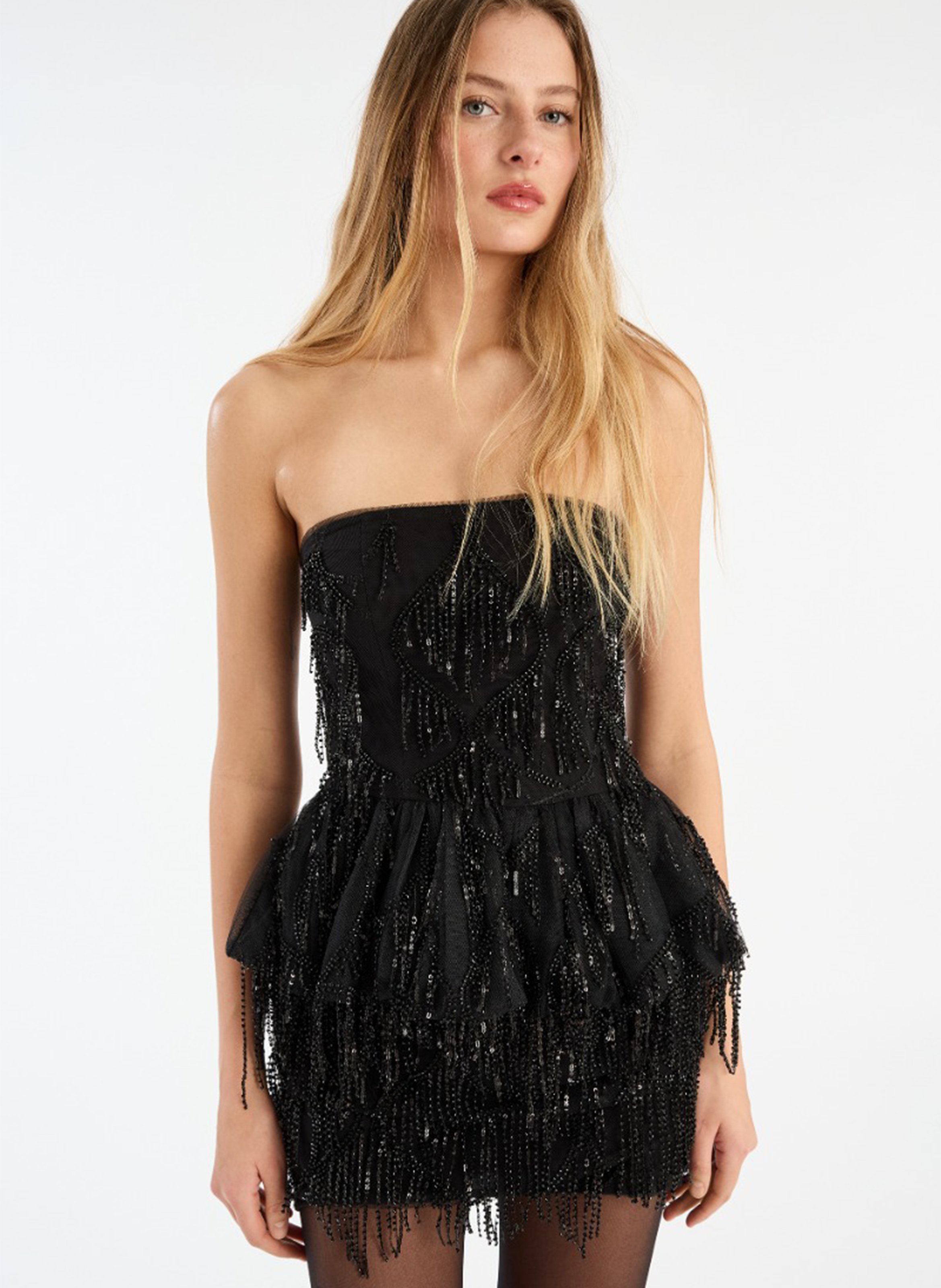 Lilla short skirt with sequins ROTATE Black