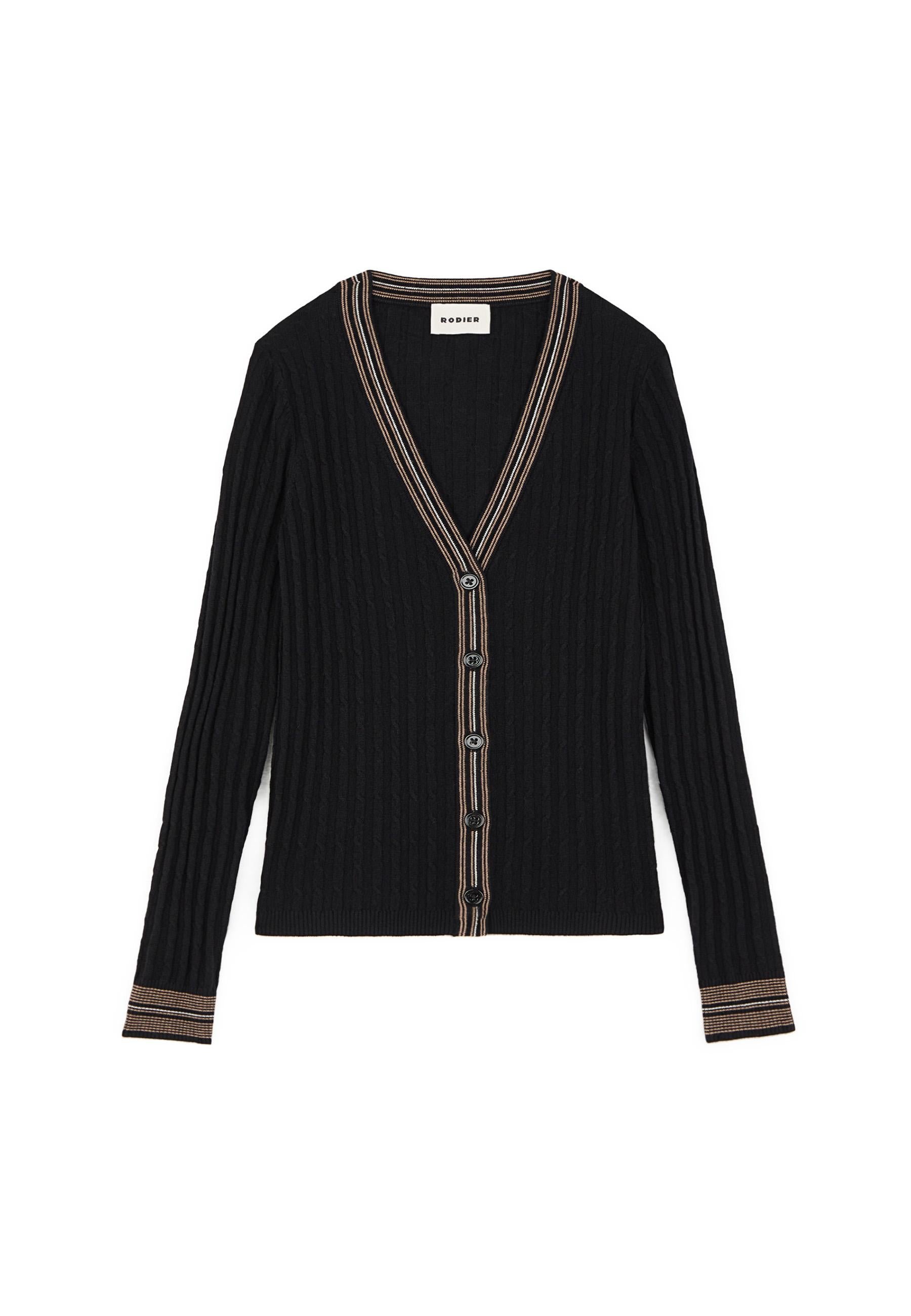 Cable-knit vest RODIER Black