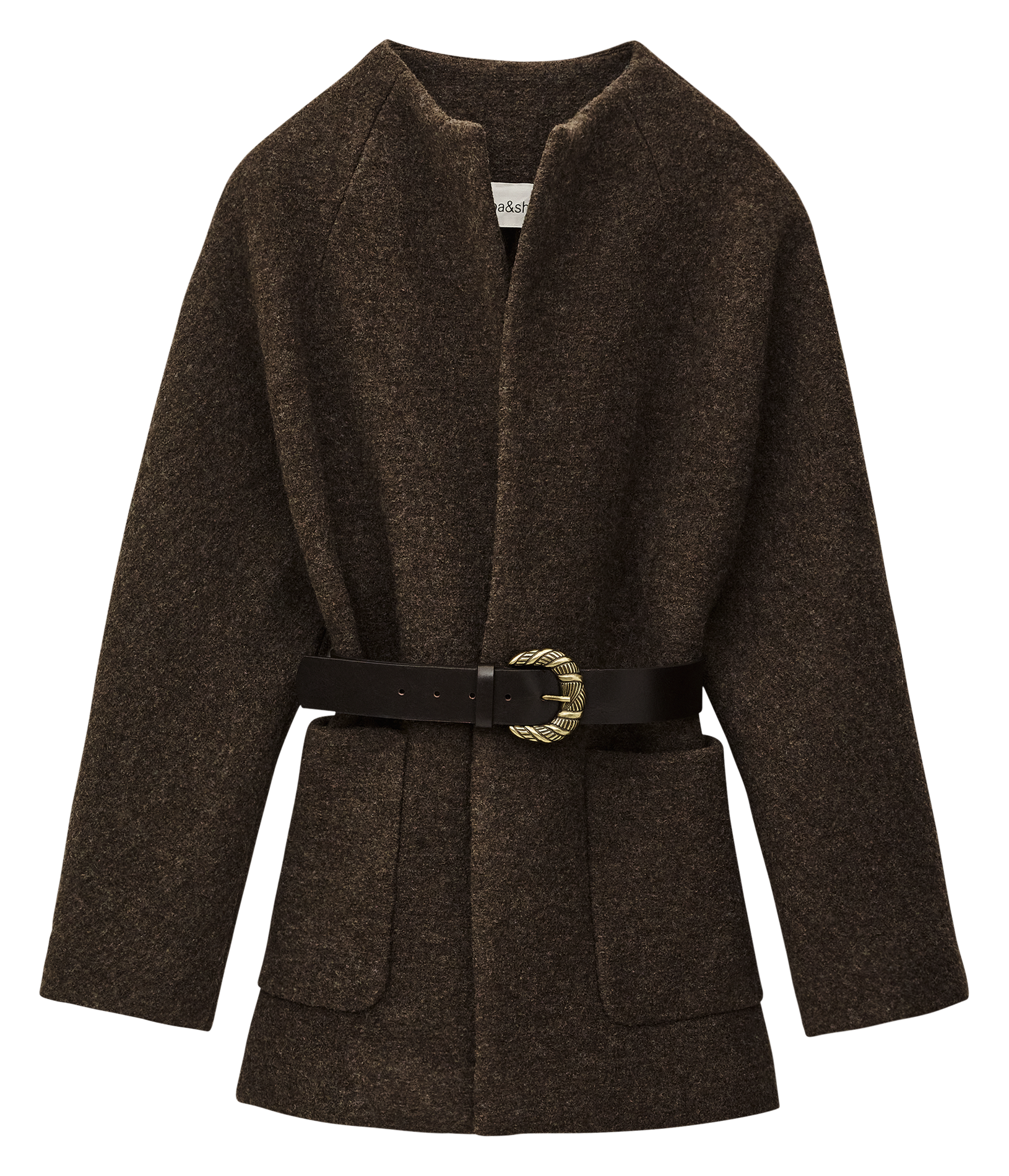 Belted wool coat BA&SH Brown