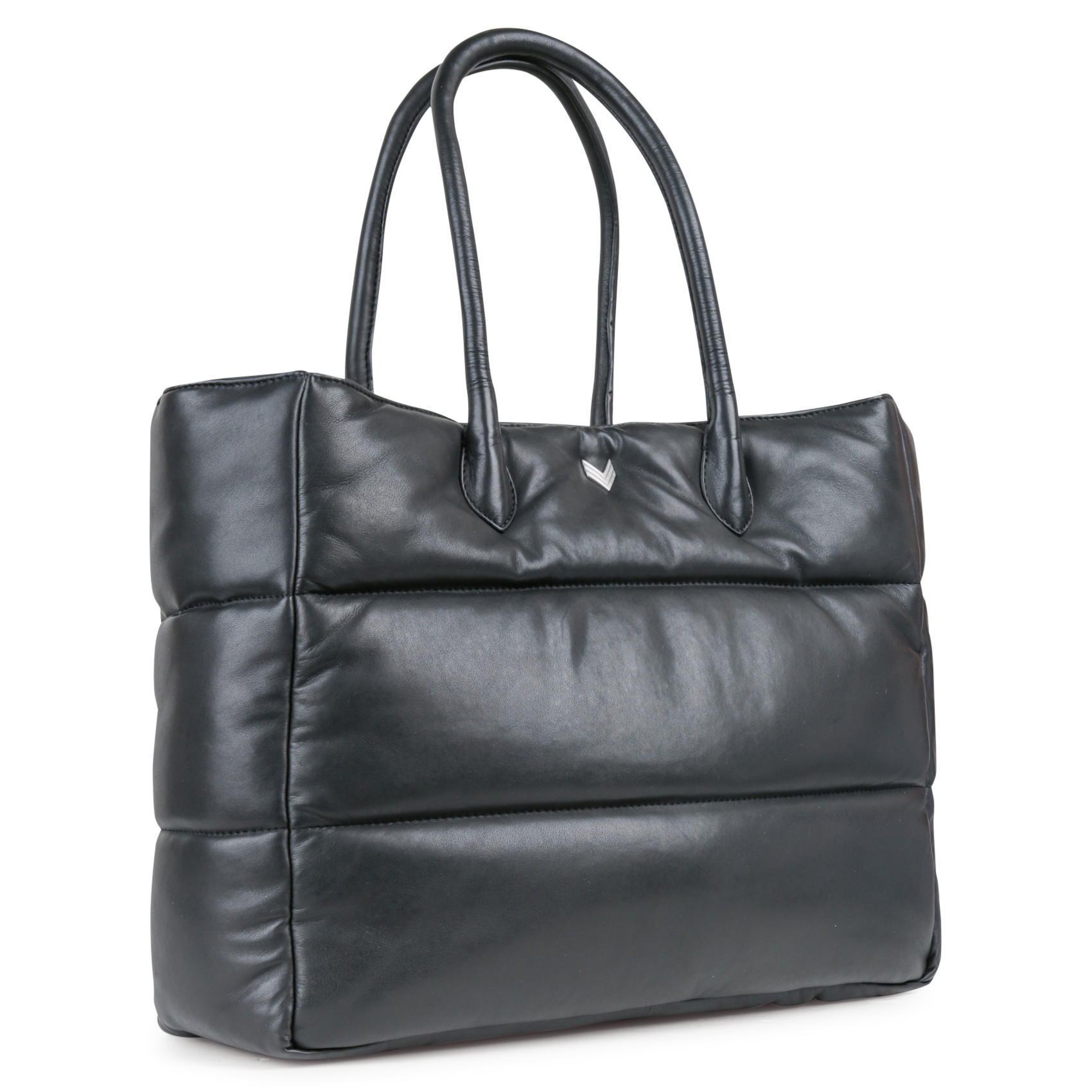 Quilted leather tote bag IKKS Black