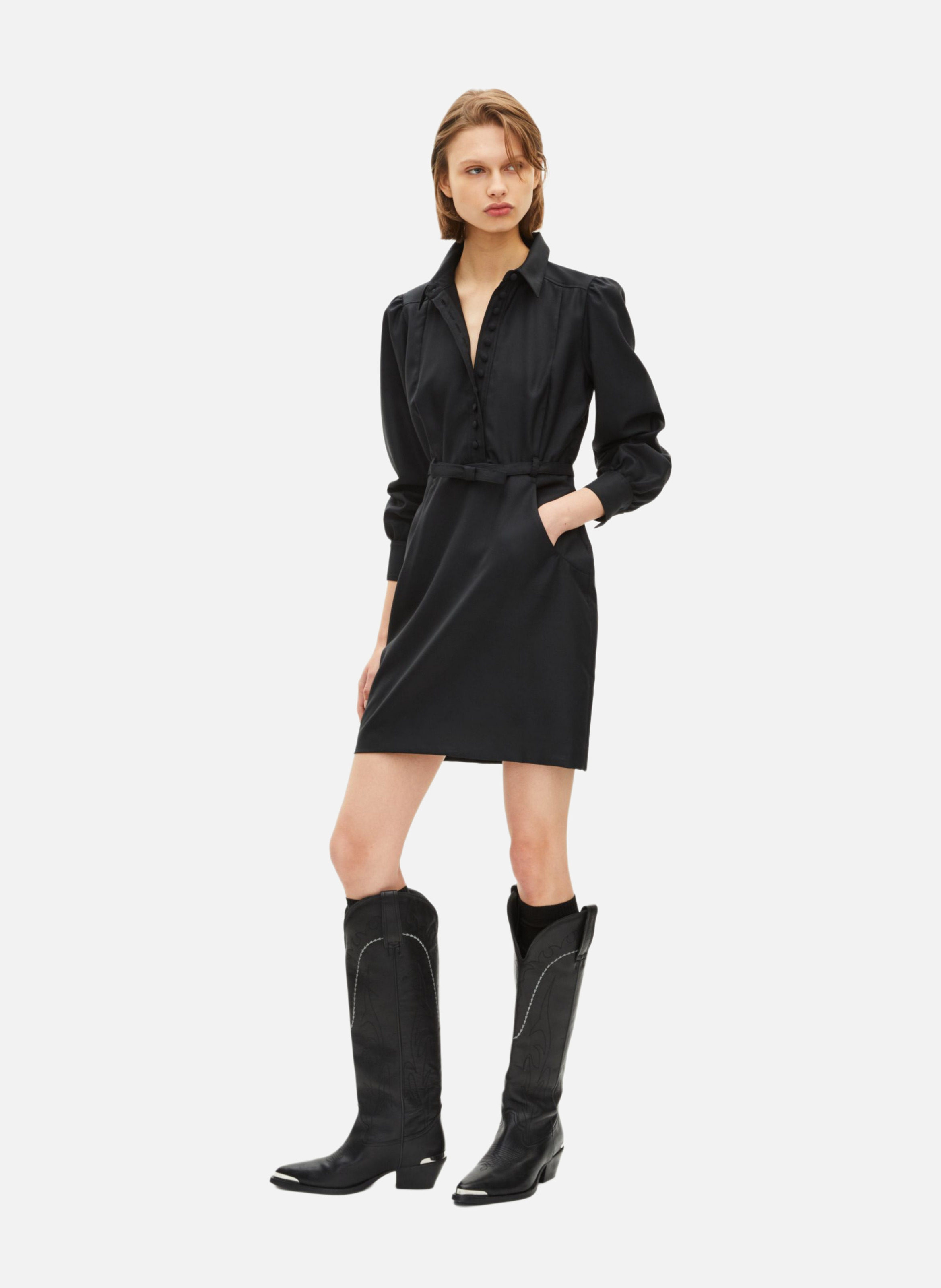 Robe courte en laine THE KOOPLES Noir