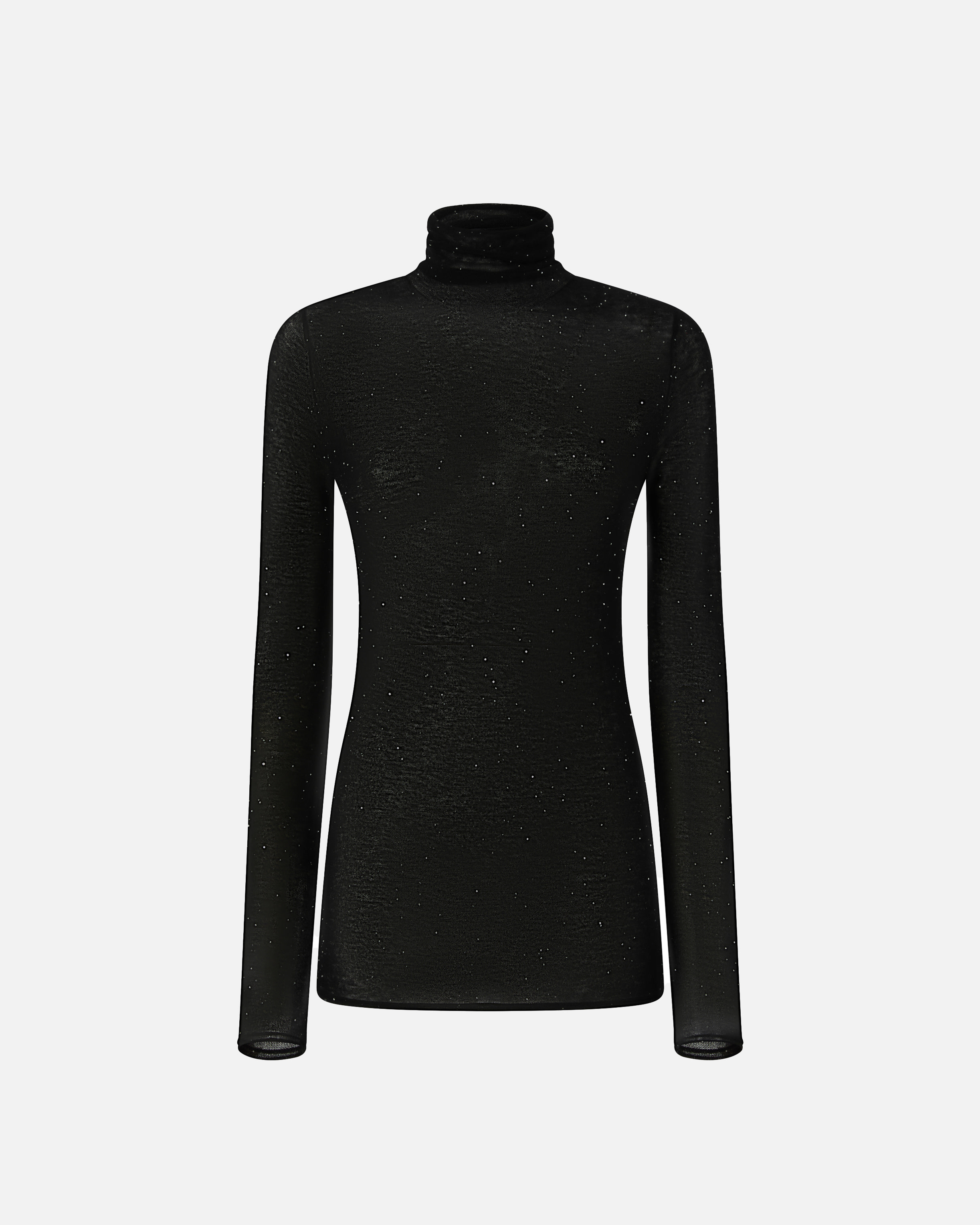 Fitted sweater with high neck and micro sequins PINKO Black