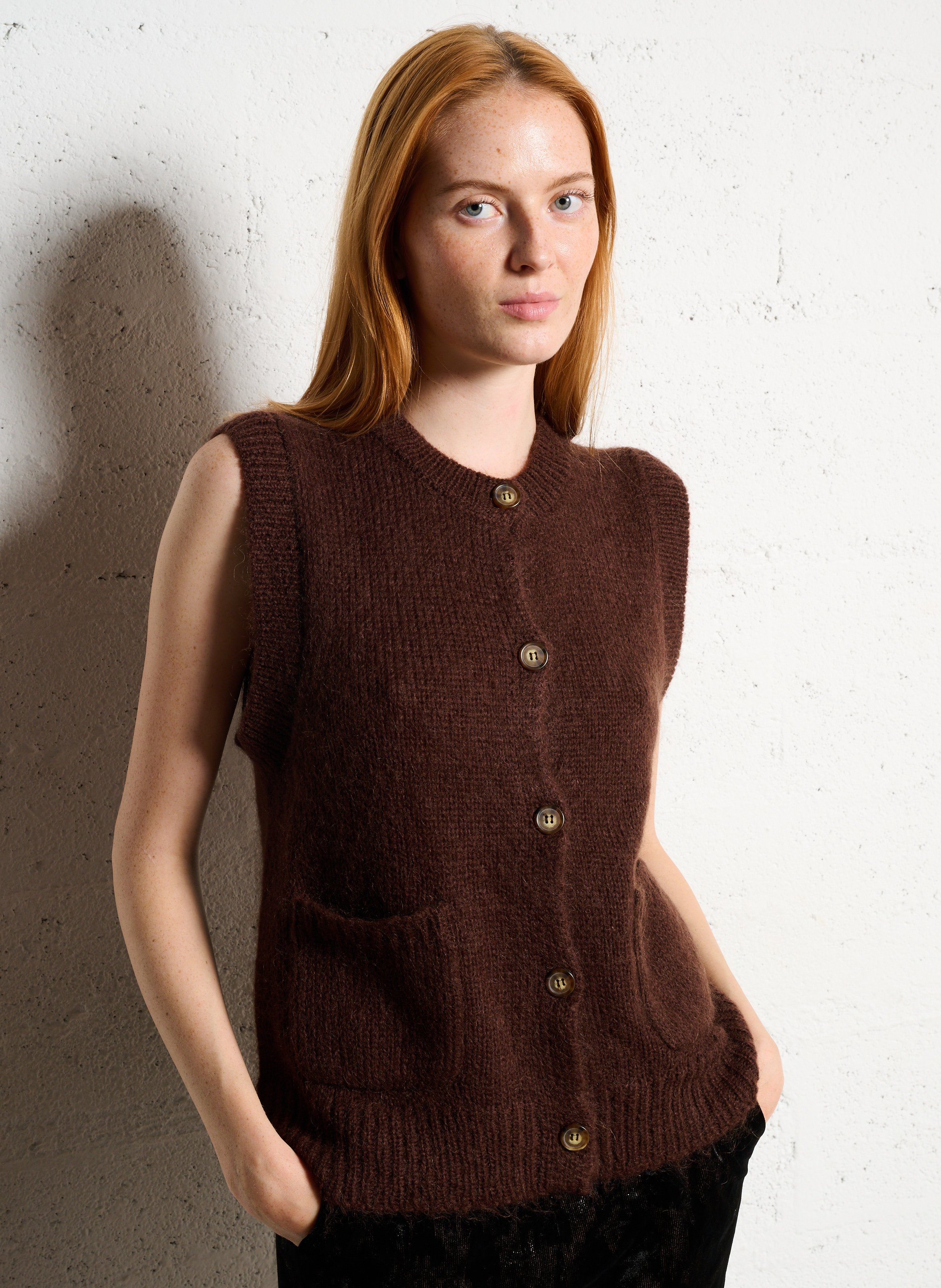 Alpaca wool sweater BELLA JONES Brown