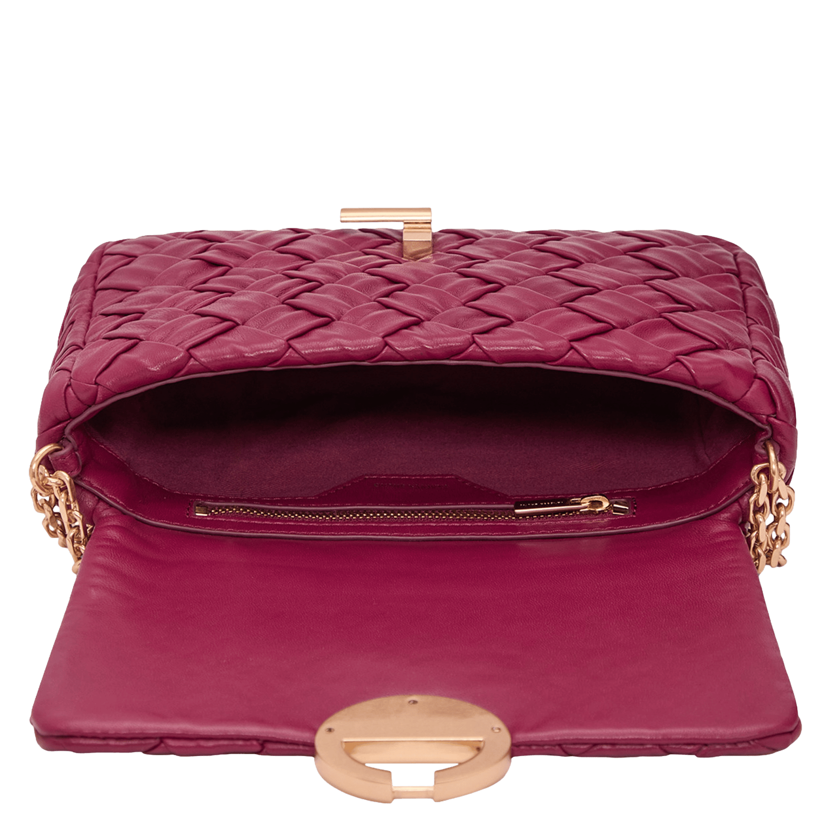 Bolso bandolera de piel trenzada VANESSA BRUNO Rojo