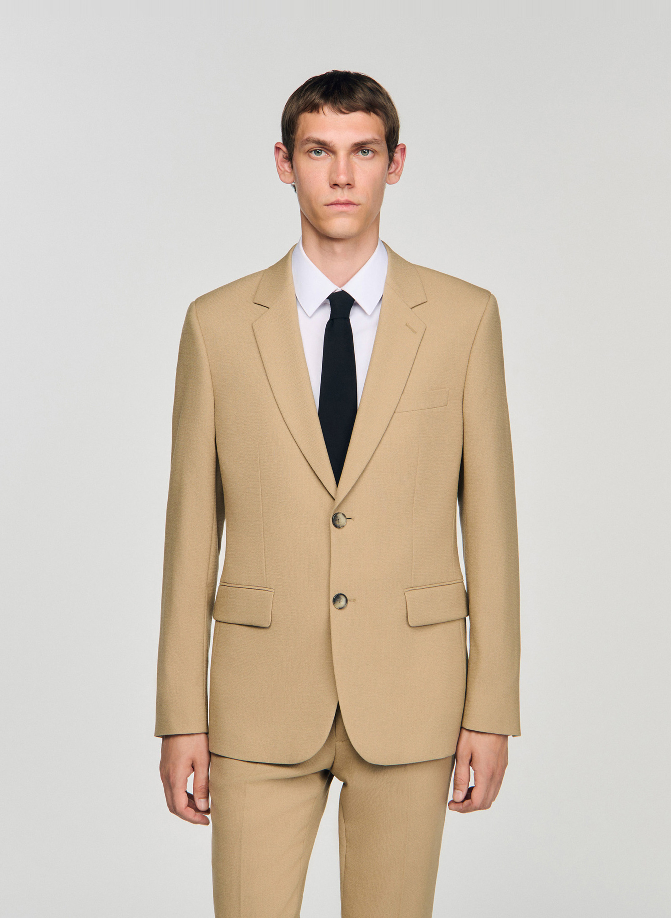 Veste de costume droite SANDRO Beige