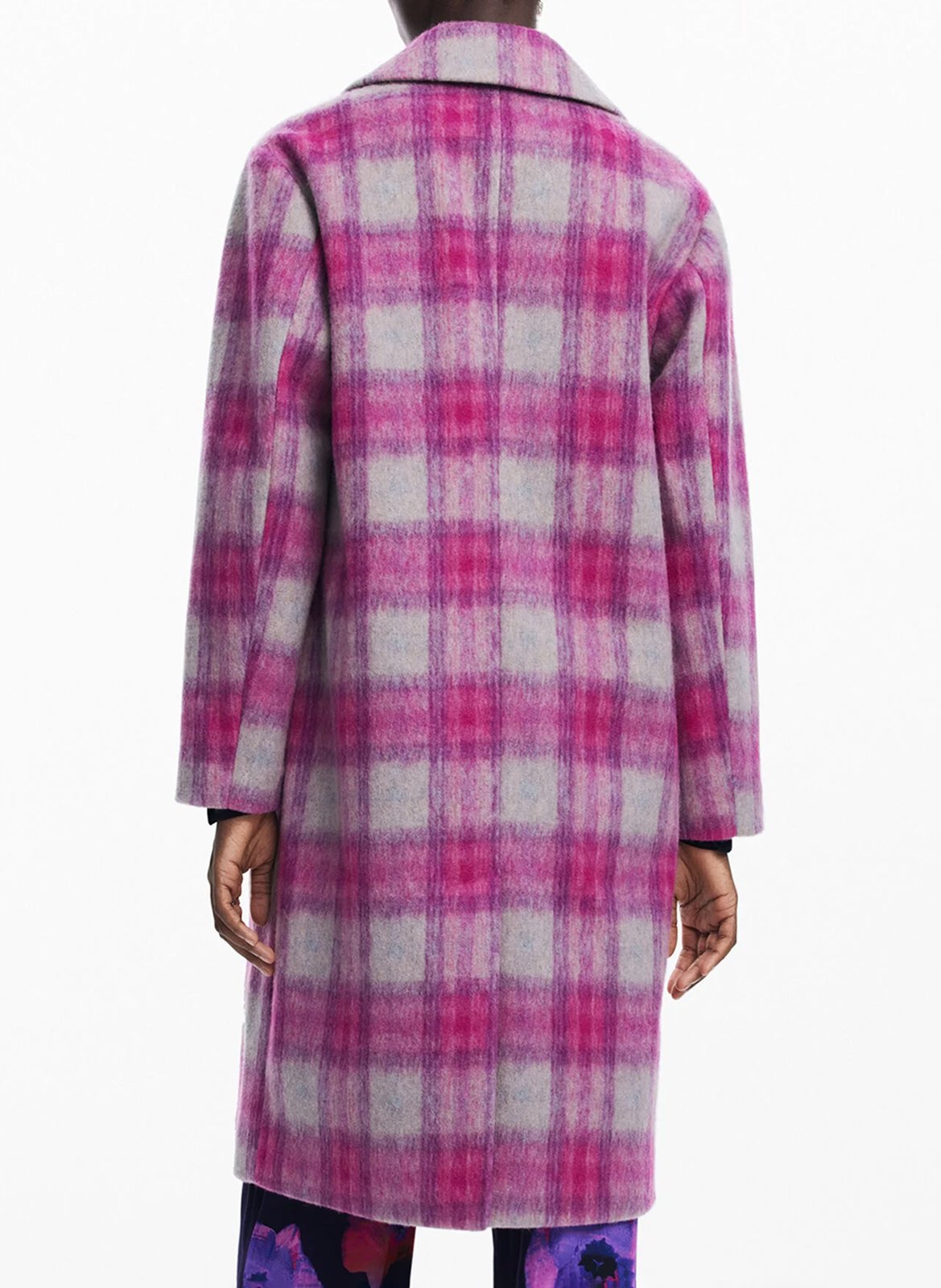 Manteau long à carreaux DESIGUAL Rouge