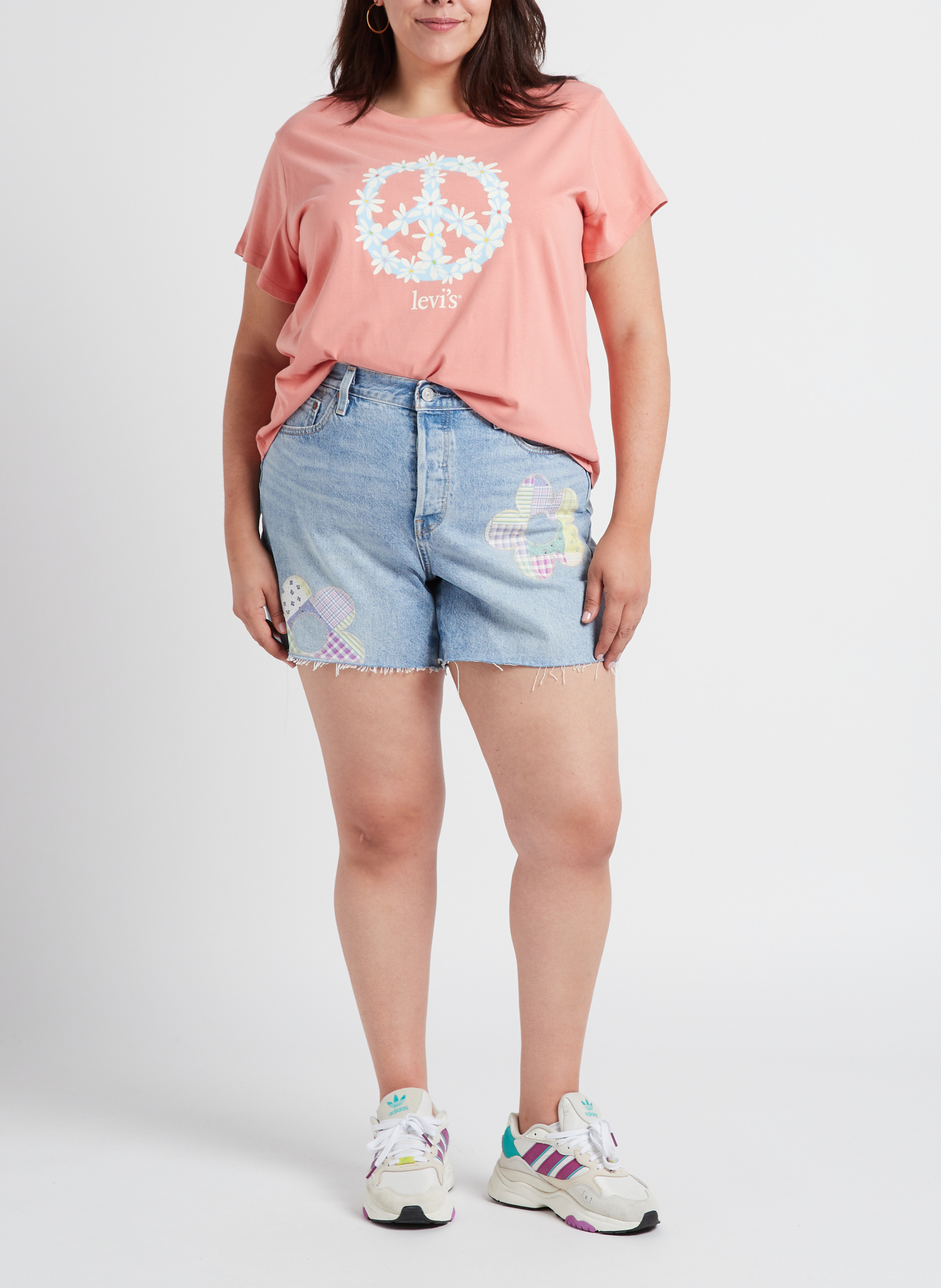 Katoenen T-shirt met ronde hals en zeefdruk LEVI'S Rood
