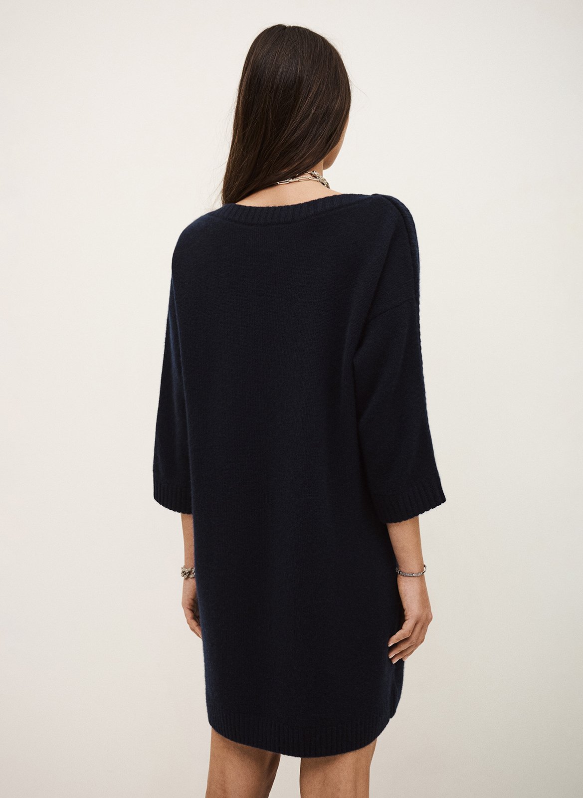 Robe courte col rond en cachemire BA&SH Bleu