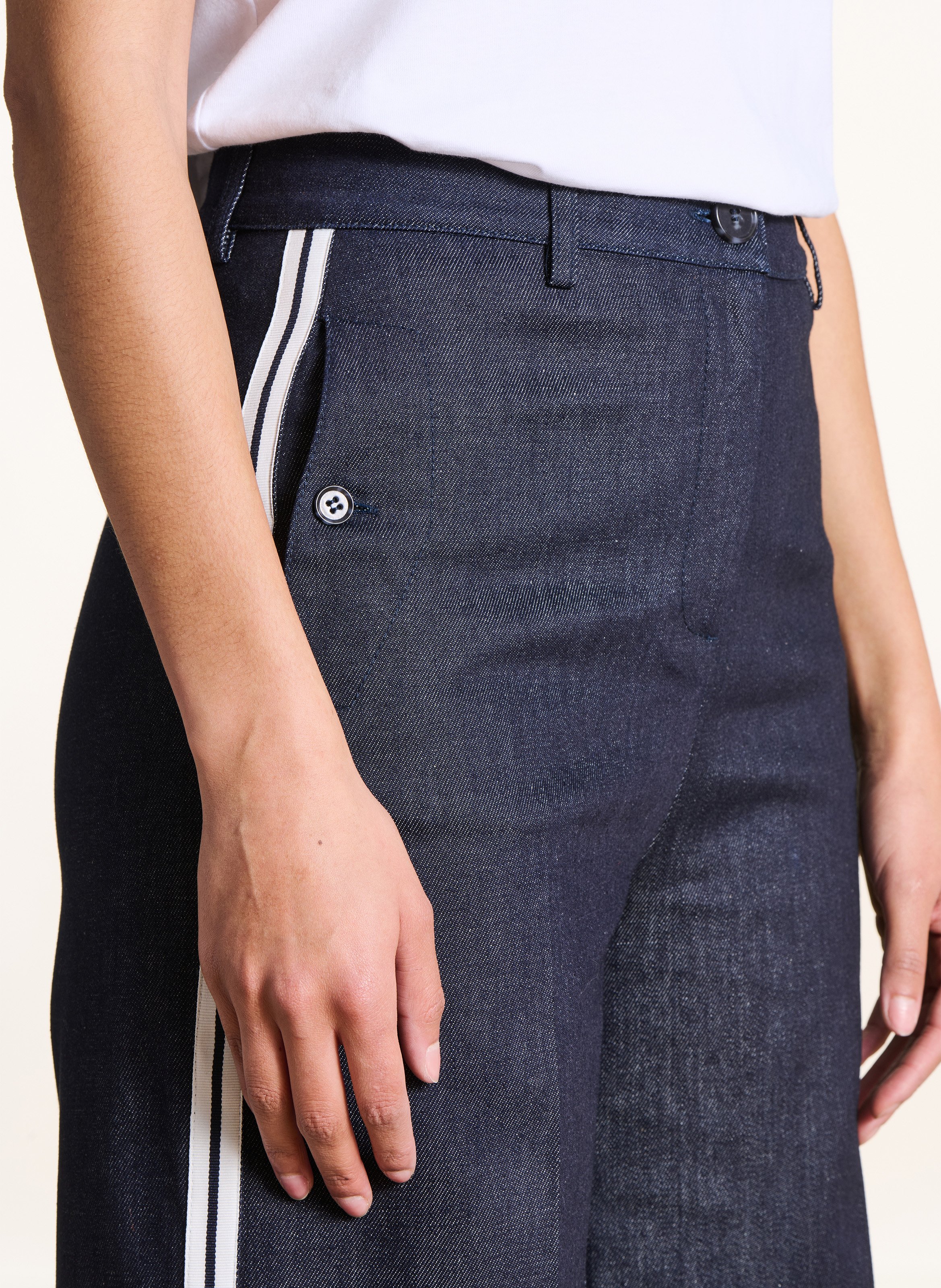 Rechte jeansbroek van gemengd katoen LA FEE MARABOUTEE Blauw