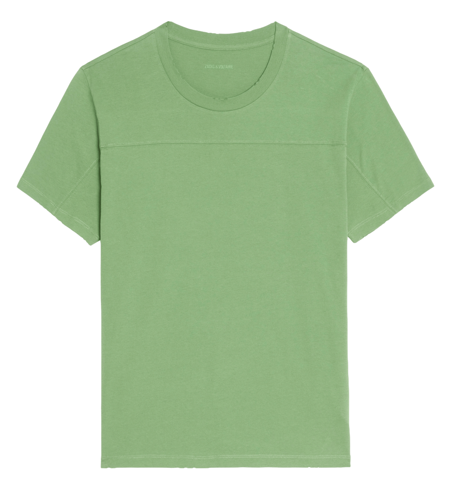 Tee-shirt droit col rond en coton sérigraphié ZADIG&VOLTAIRE Vert