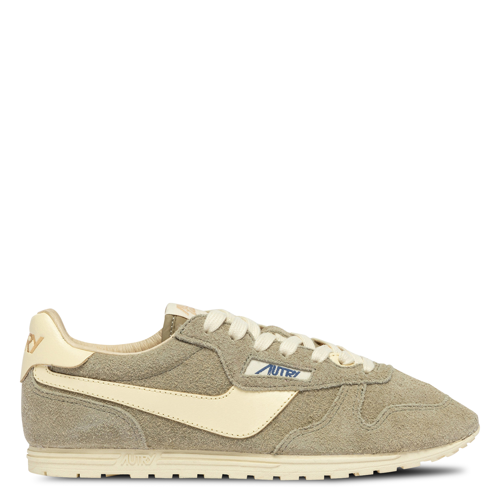 Baskets basses en cuir mélangé AUTRY Kaki