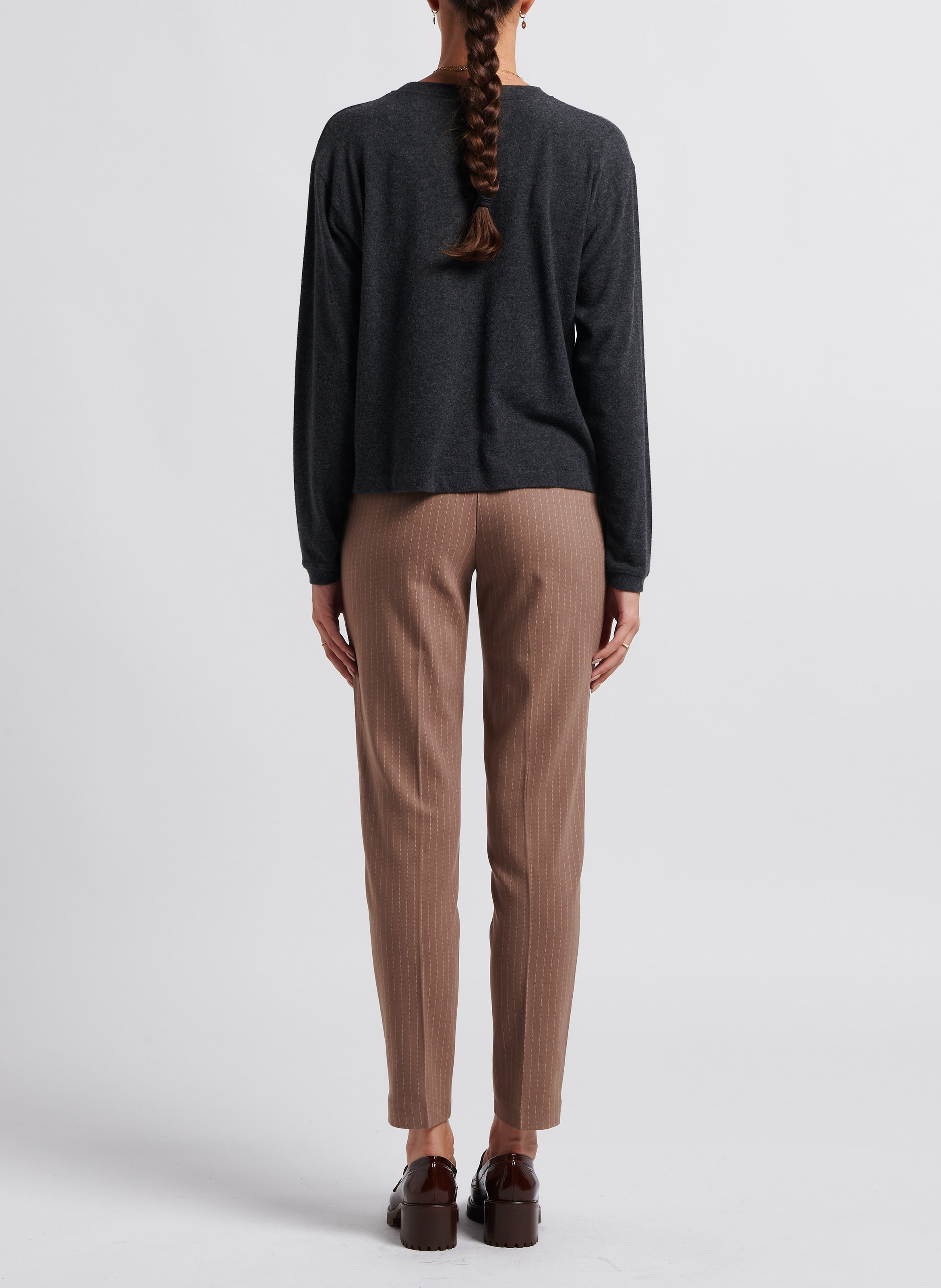 Pull col rond en coton mélangé AMERICAN VINTAGE Noir