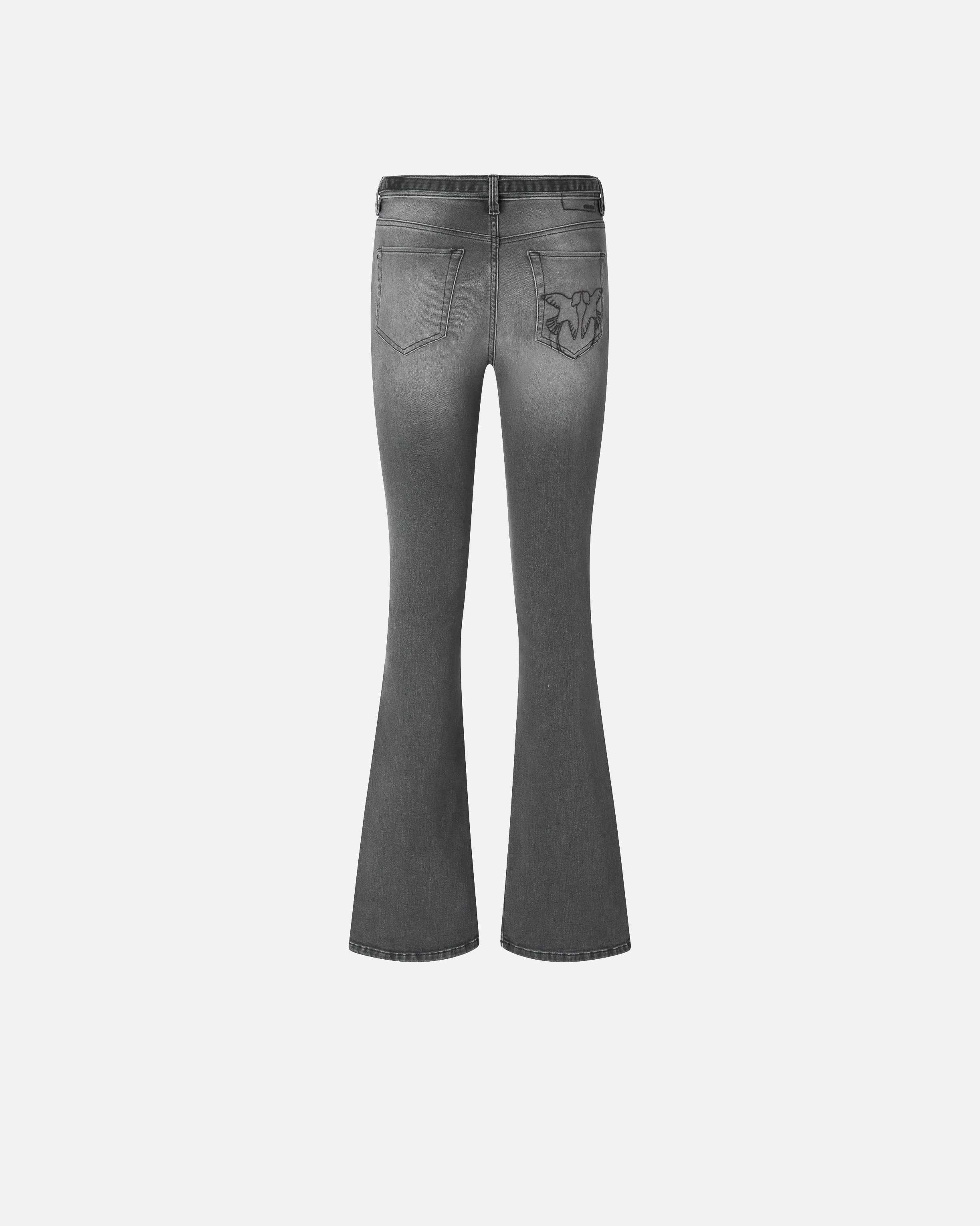 Flared gray denim jeans PINKO Grey