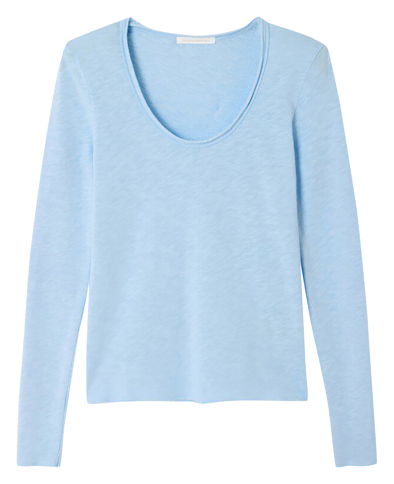 Gerade geschnittenes Rundhals-T-Shirt aus Baumwolle AMERICAN VINTAGE Blau