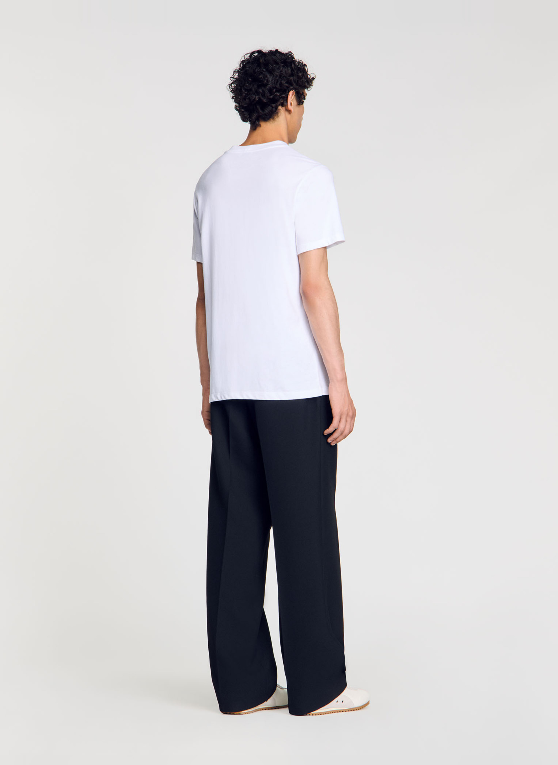 Gerade geschnittenes T-Shirt aus Baumwolle SANDRO Weiss