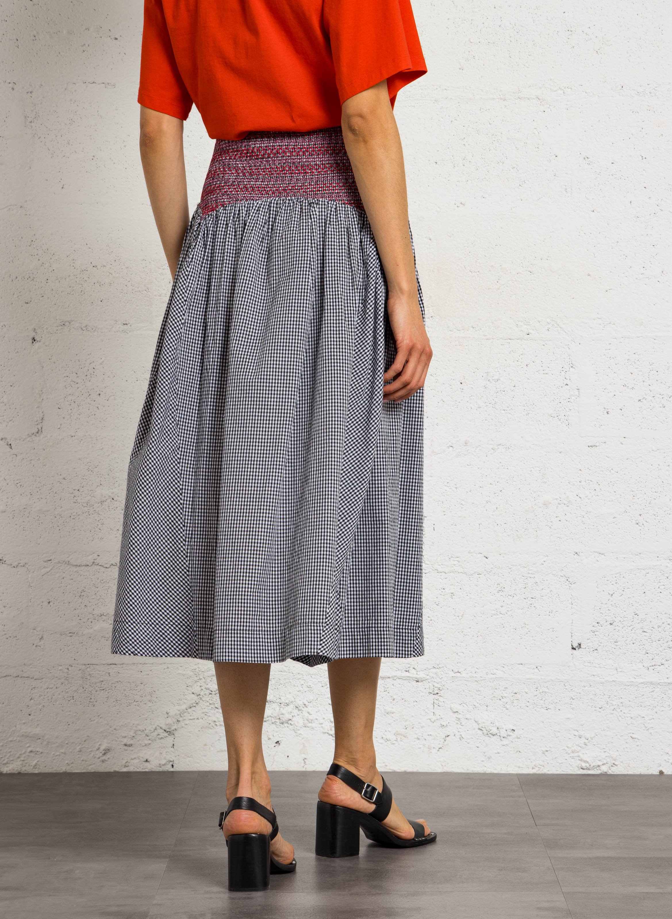 Long organic cotton skirt DAMSON MADDER Black